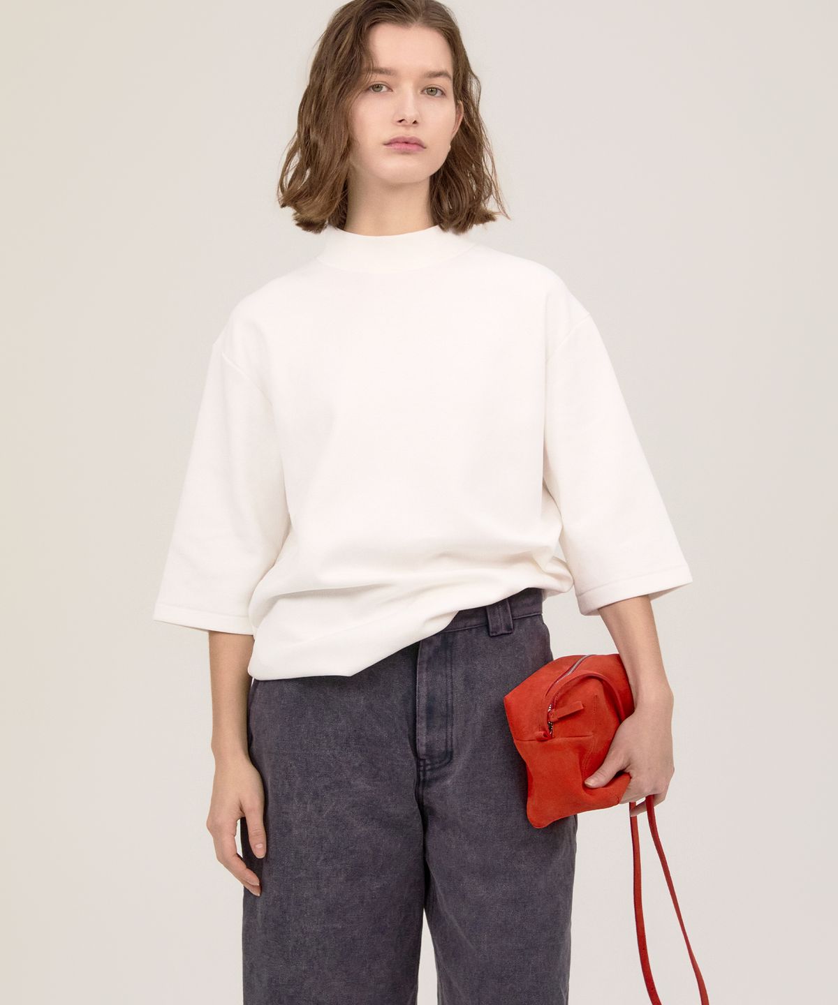 노앙(NOHANT) SUEDE PICNIC BAG RED