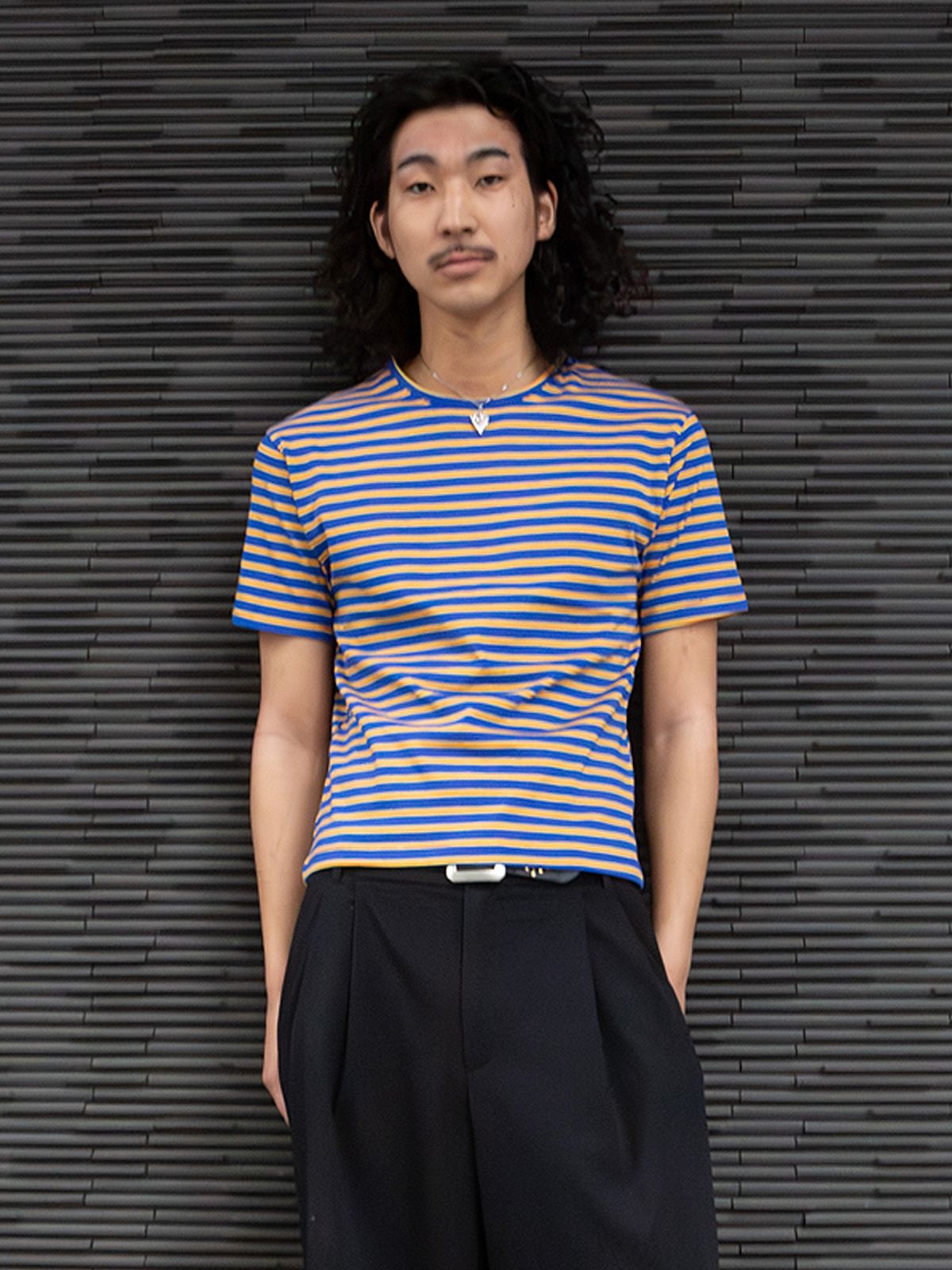 고저(GOZER) PIPI STRIPE T-SHIRT_BLUE