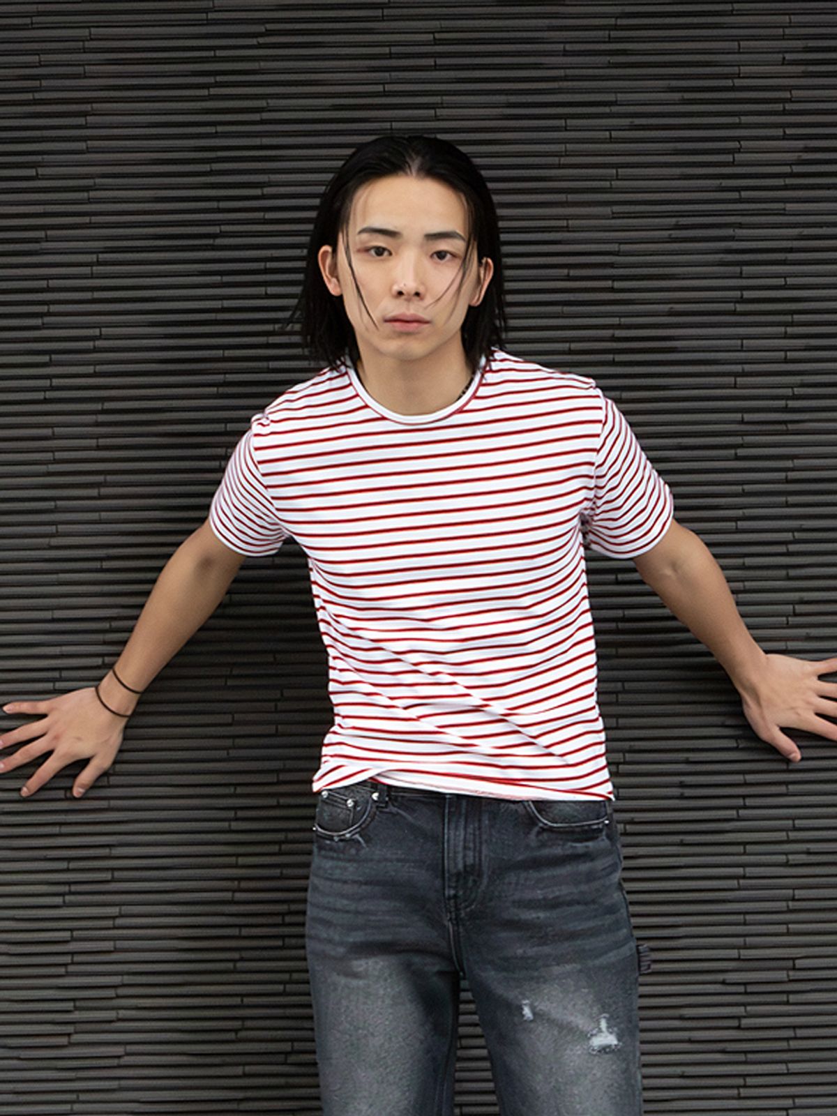 고저(GOZER) PIPI STRIPE T-SHIRT_WHITE