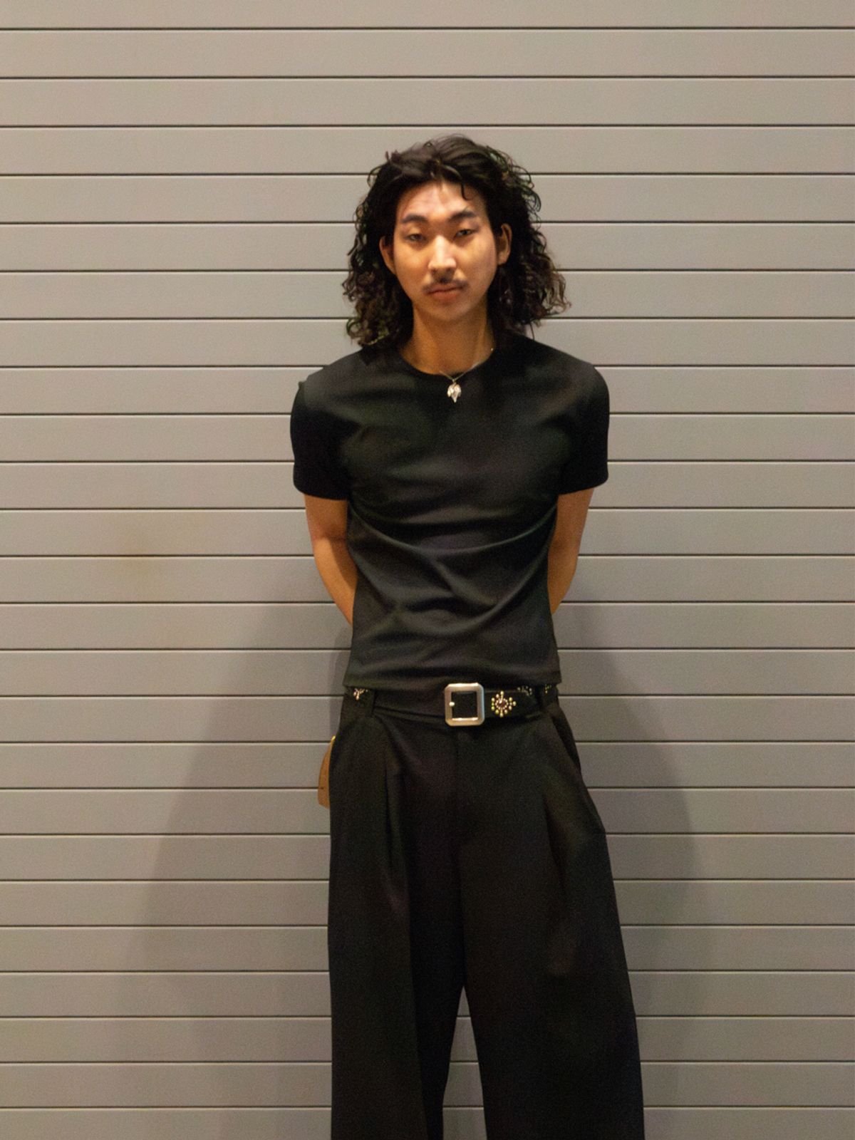 고저(GOZER) LIGHT RIB SLIM T-SHIRT_BLACK