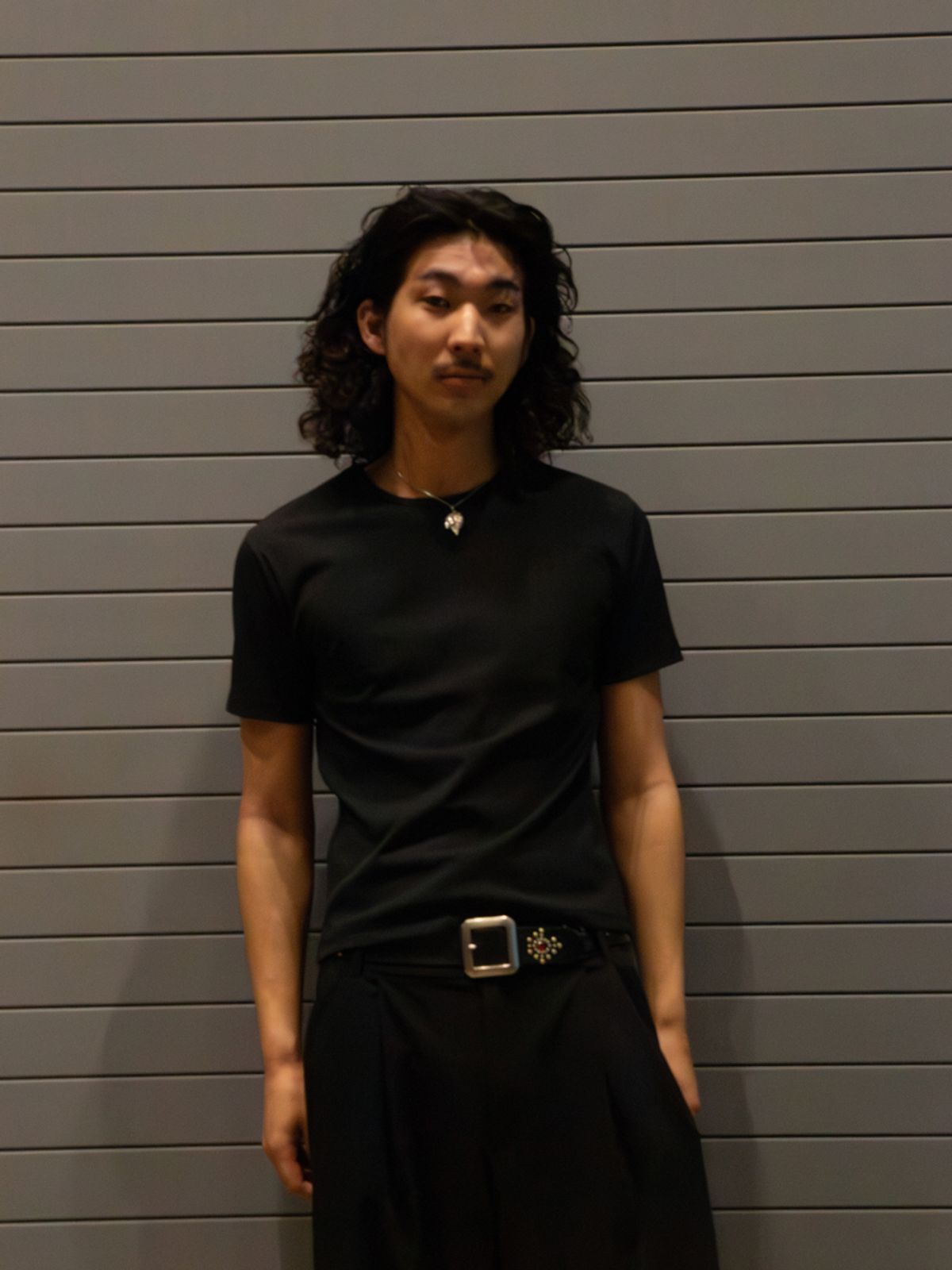고저(GOZER) LIGHT RIB SLIM T-SHIRT_BLACK