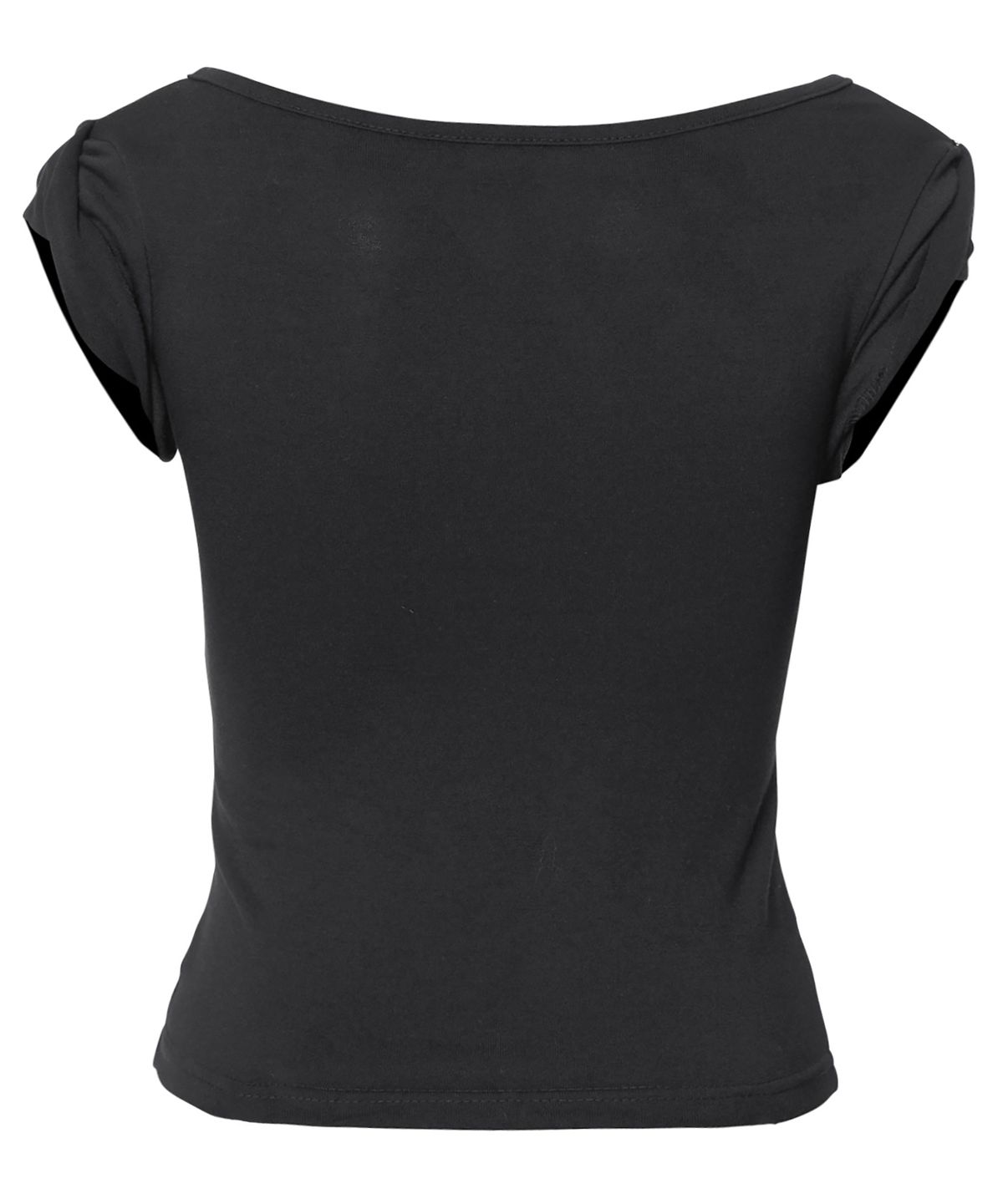 플레어업(FLAREUP) Asymmetrical Draped Roll-Up T-Shirt (FL-165_Black)