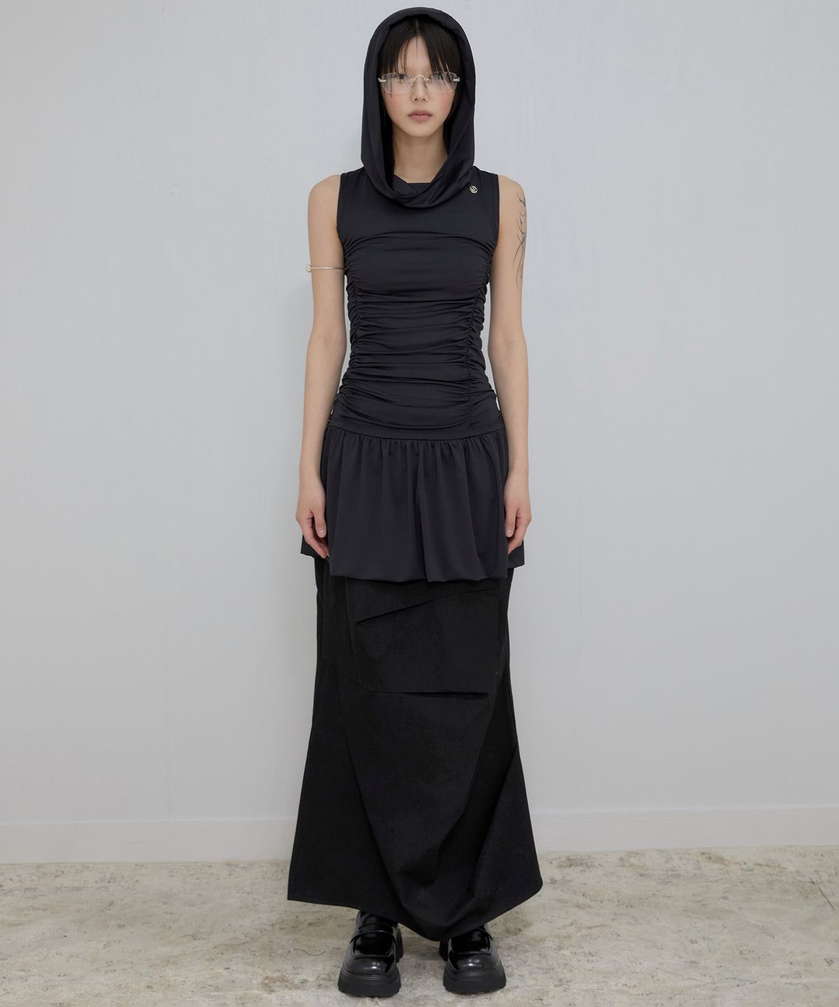 플레어업(FLAREUP) Hooded High Neck Dress (FL-155_Black)
