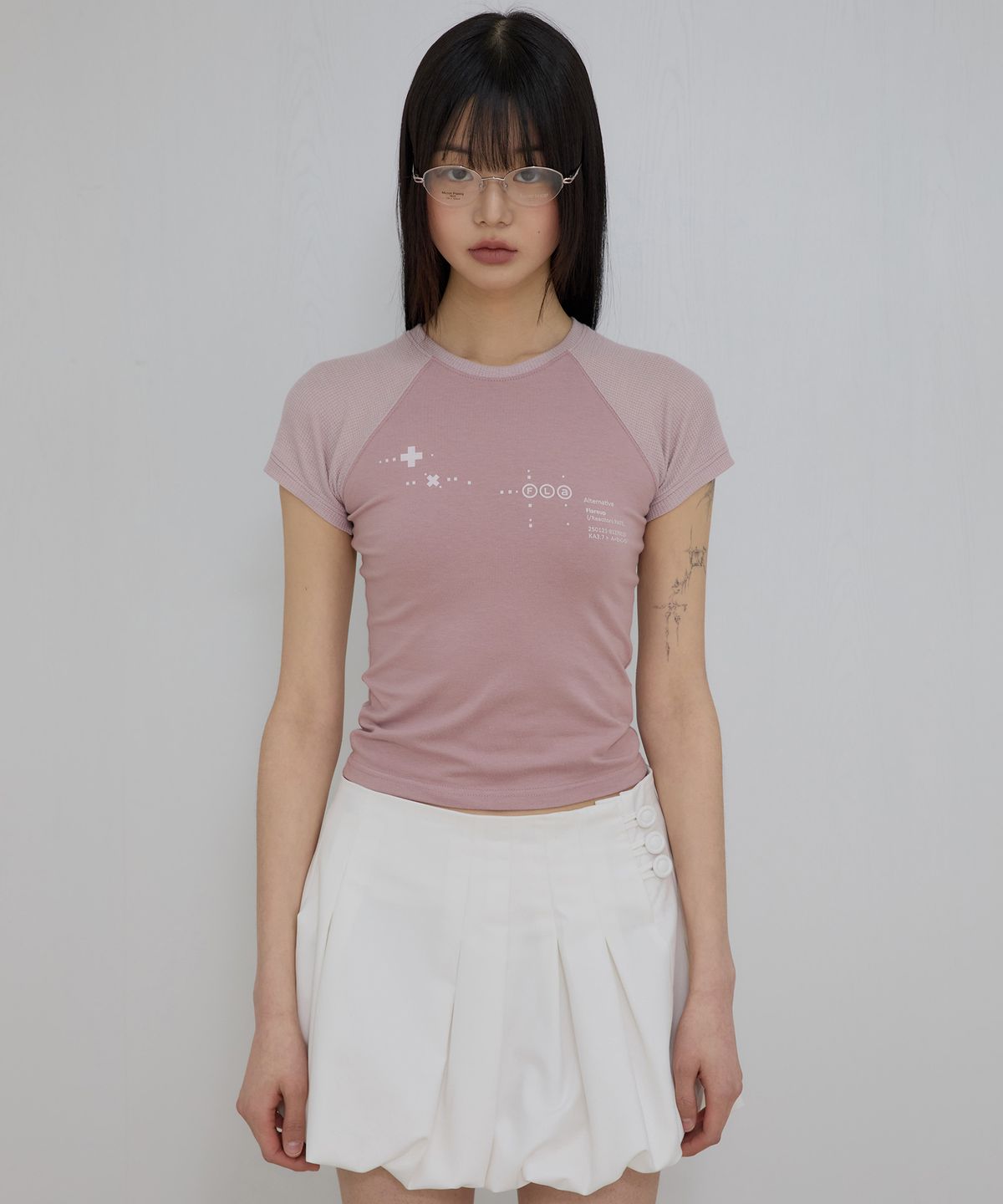 플레어업(FLAREUP) Muta Waffle Raglan T-Shirt (FL-154_Pink)