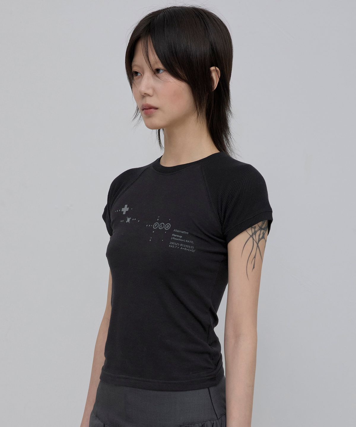 플레어업(FLAREUP) Muta Waffle Raglan T-Shirt (FL-154_Black)