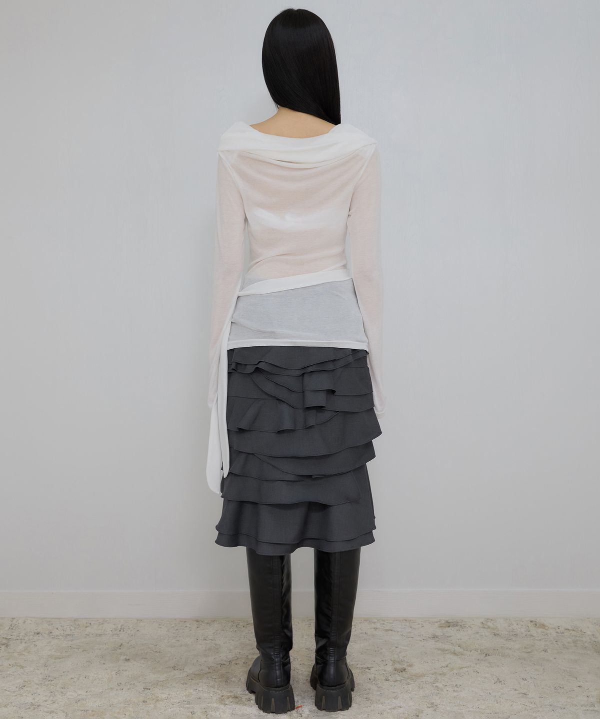 플레어업(FLAREUP) Faye Frill Long Sleeve (FL-160_White)