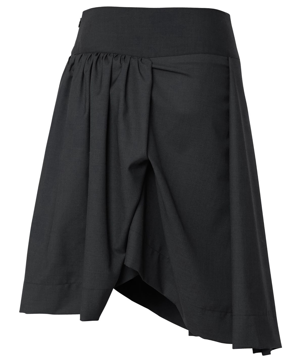 플레어업(FLAREUP) Asymmetrical Draped Midi Skirt (FL-248_Black)