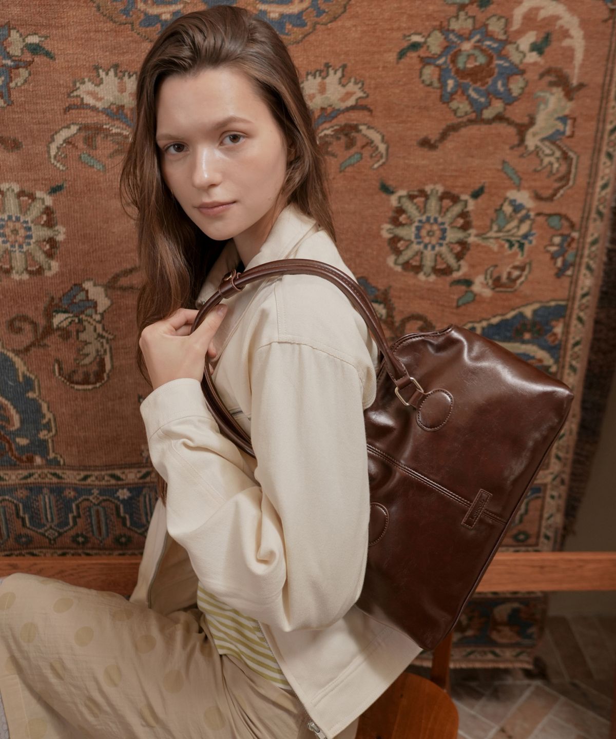 레니비(LeneeB) 라모백 미디움 브라운 Ramo bag medium Brown