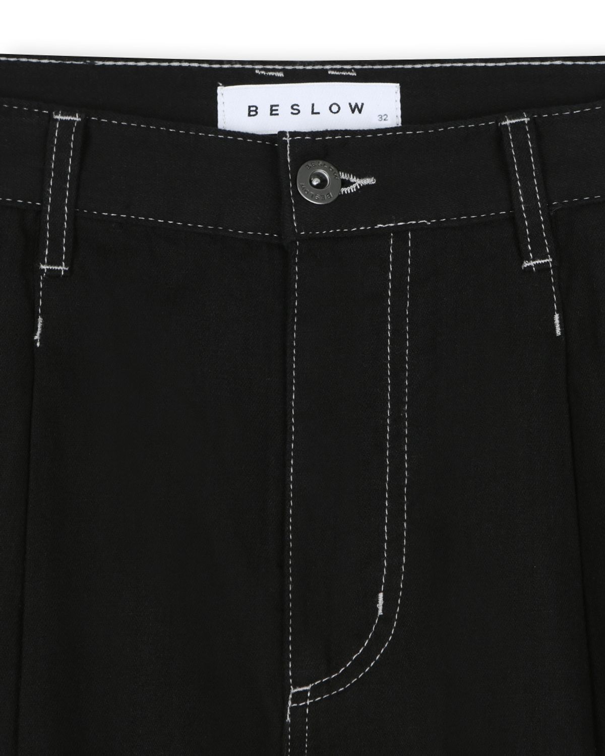 비슬로우(BESLOW) WIDE FIT TWO TUCK LINEN DENIM PANTS BLACK