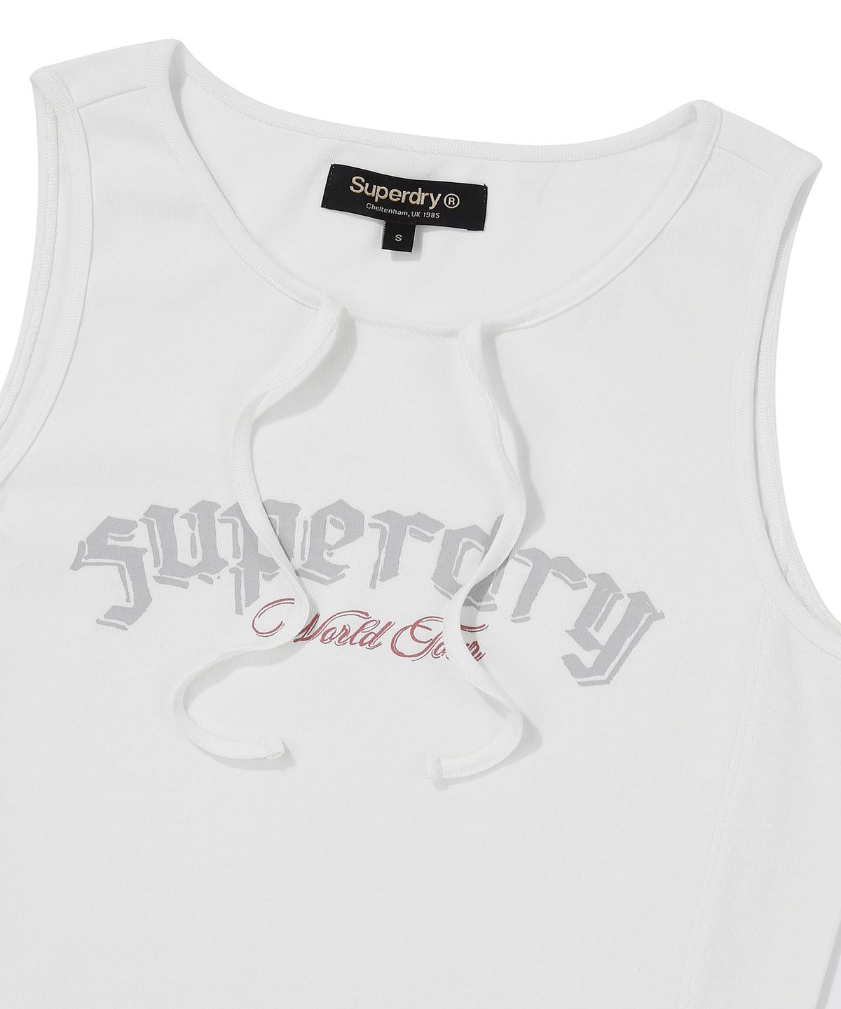 슈퍼드라이(SUPERDRY) W 슬림 라인 볼륨 원피스 화이트