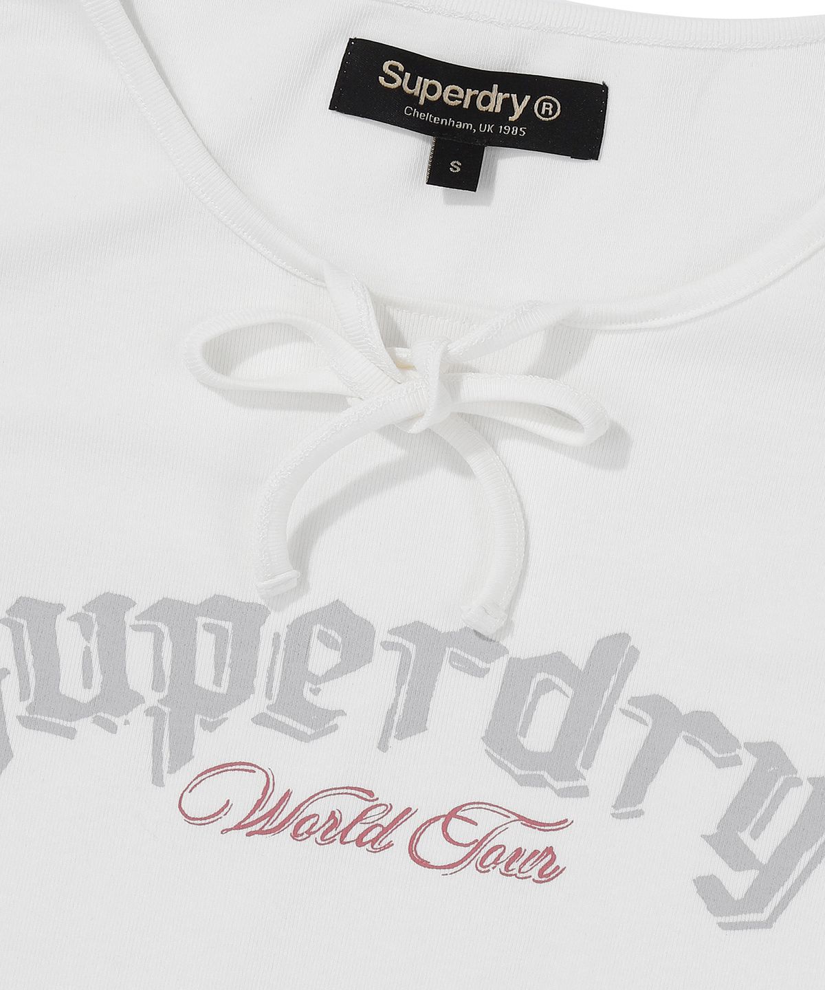 슈퍼드라이(SUPERDRY) W 슬림 라인 볼륨 원피스 화이트