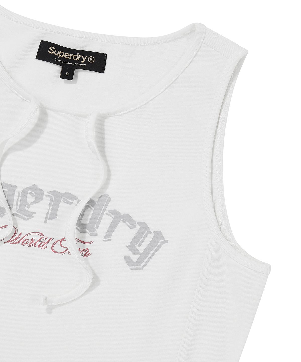슈퍼드라이(SUPERDRY) W 슬림 라인 볼륨 원피스 화이트