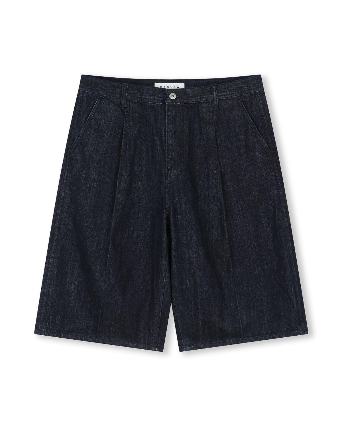 비슬로우(BESLOW) WIDE FIT SELVAGE DENIM SHORTS INDIGO