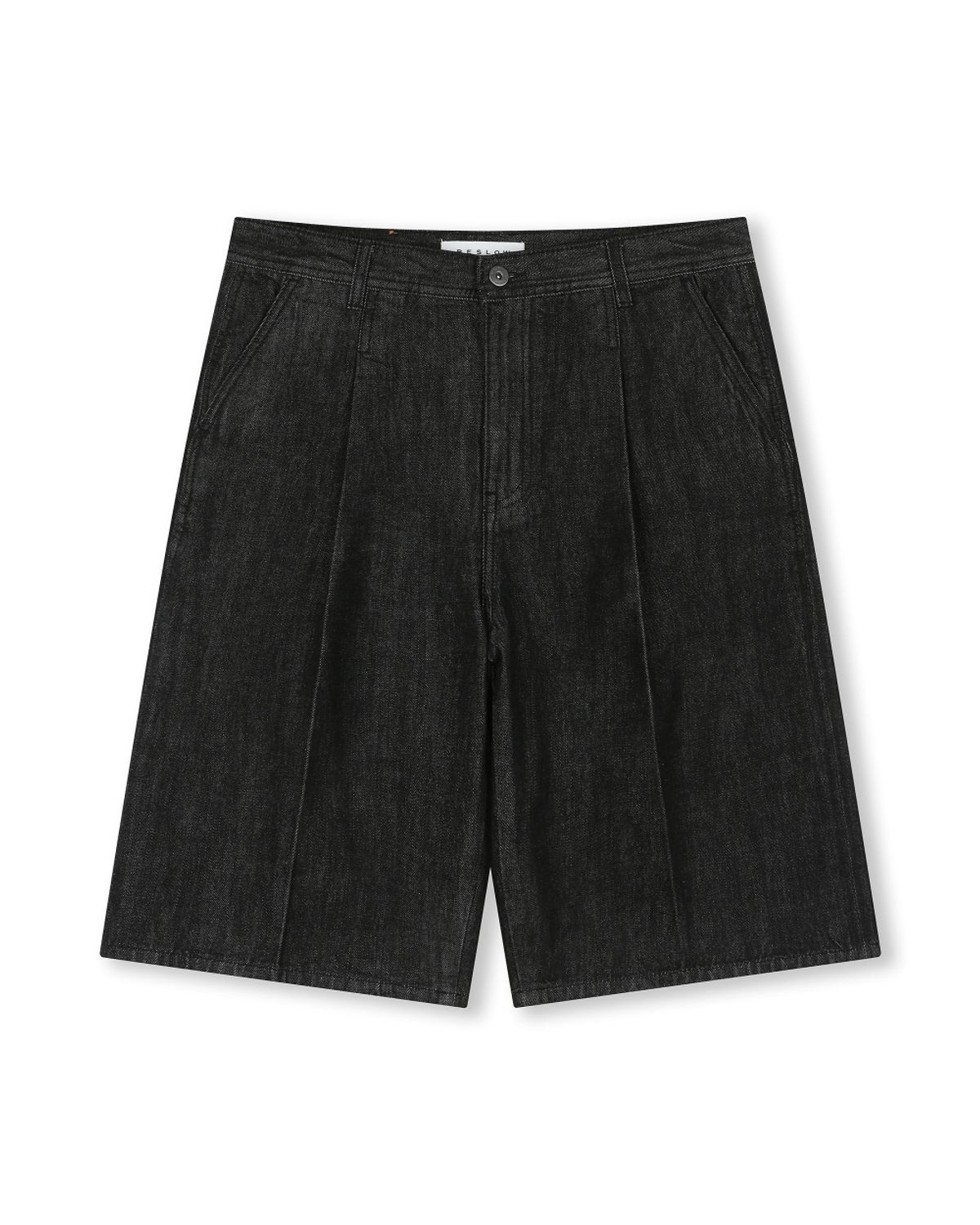 비슬로우(BESLOW) WIDE FIT SELVAGE DENIM SHORTS BLACK