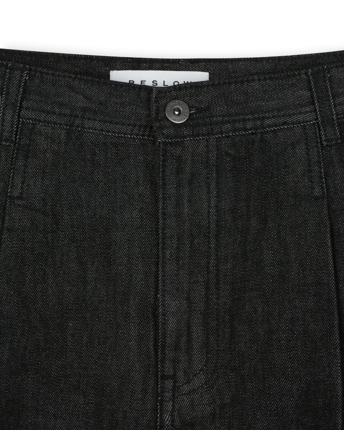비슬로우(BESLOW) WIDE FIT SELVAGE DENIM SHORTS BLACK