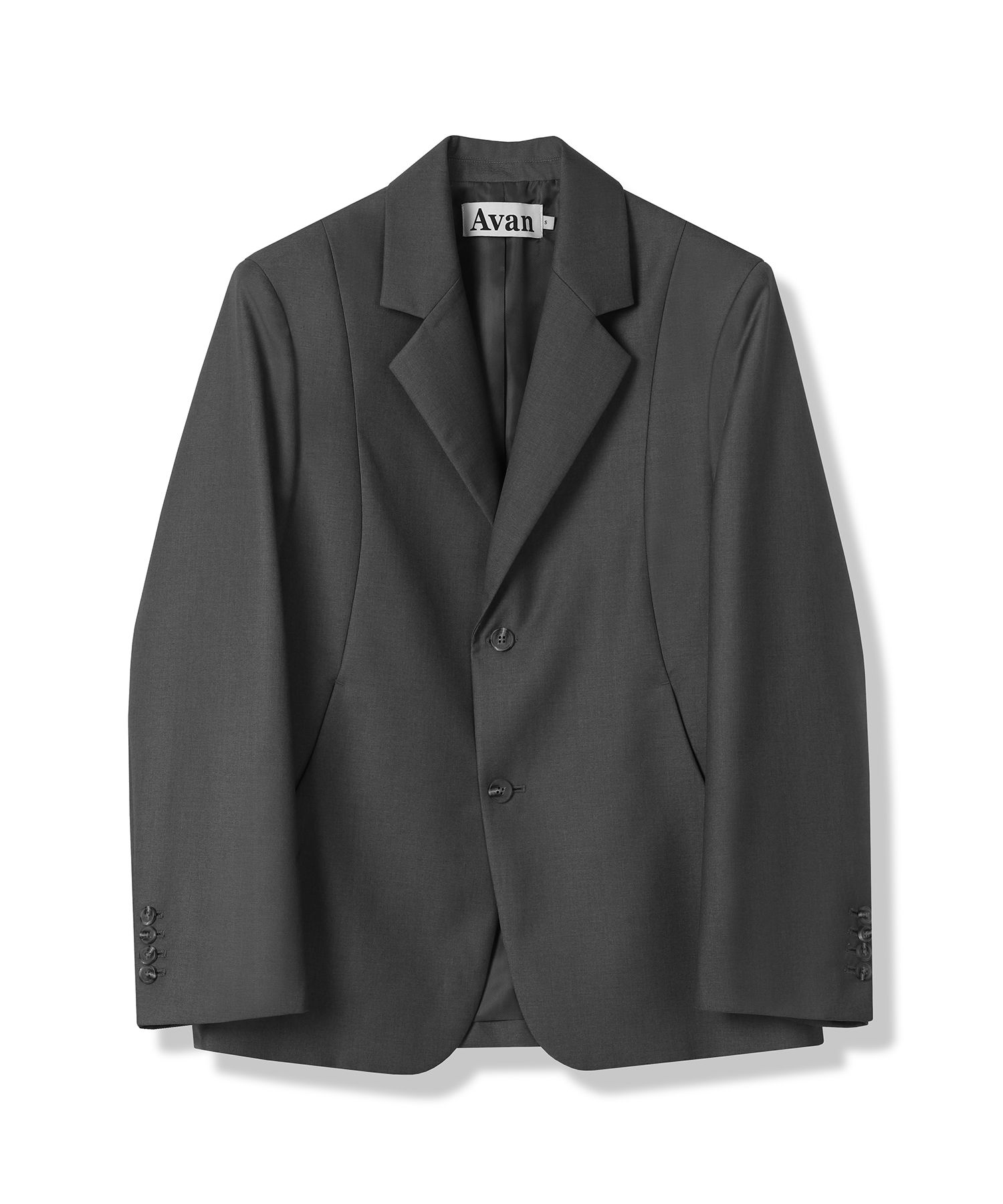 ジャケット AVANDRESS Curved two-button blazer 3COL MUSINSA | AVANDRESS Curved two-button blazer - 3COL
