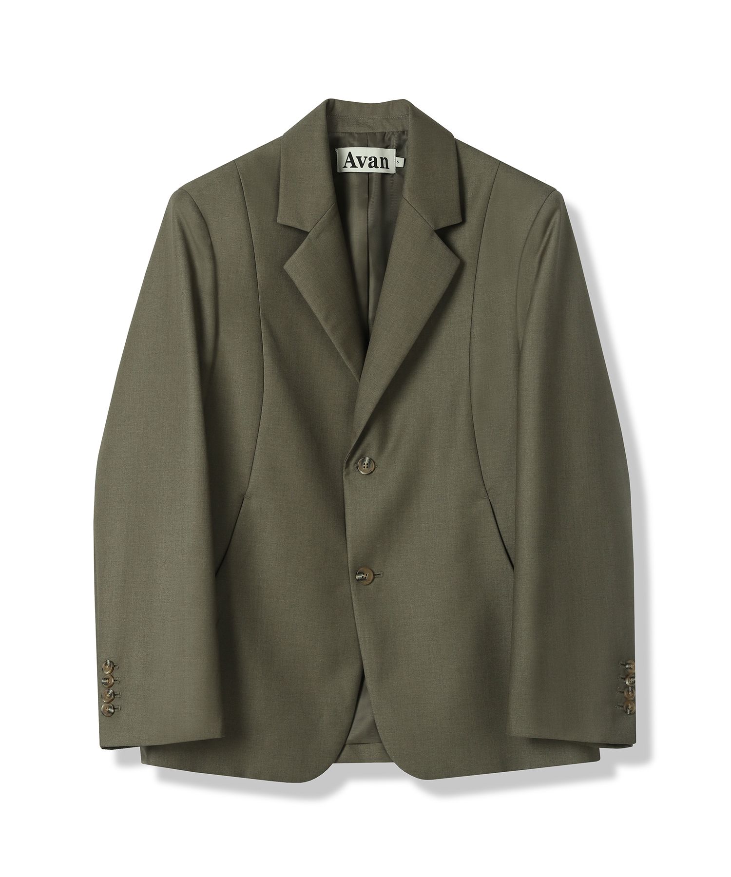 ジャケット AVANDRESS Curved two-button blazer Olive MUSINSA | AVANDRESS Curved two-button blazer - 3COL