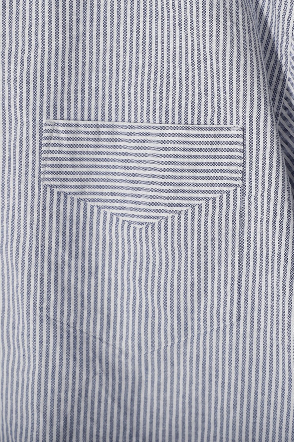 홀리선(HORLISUN) Poole Oxford Stripe Shirt Navy