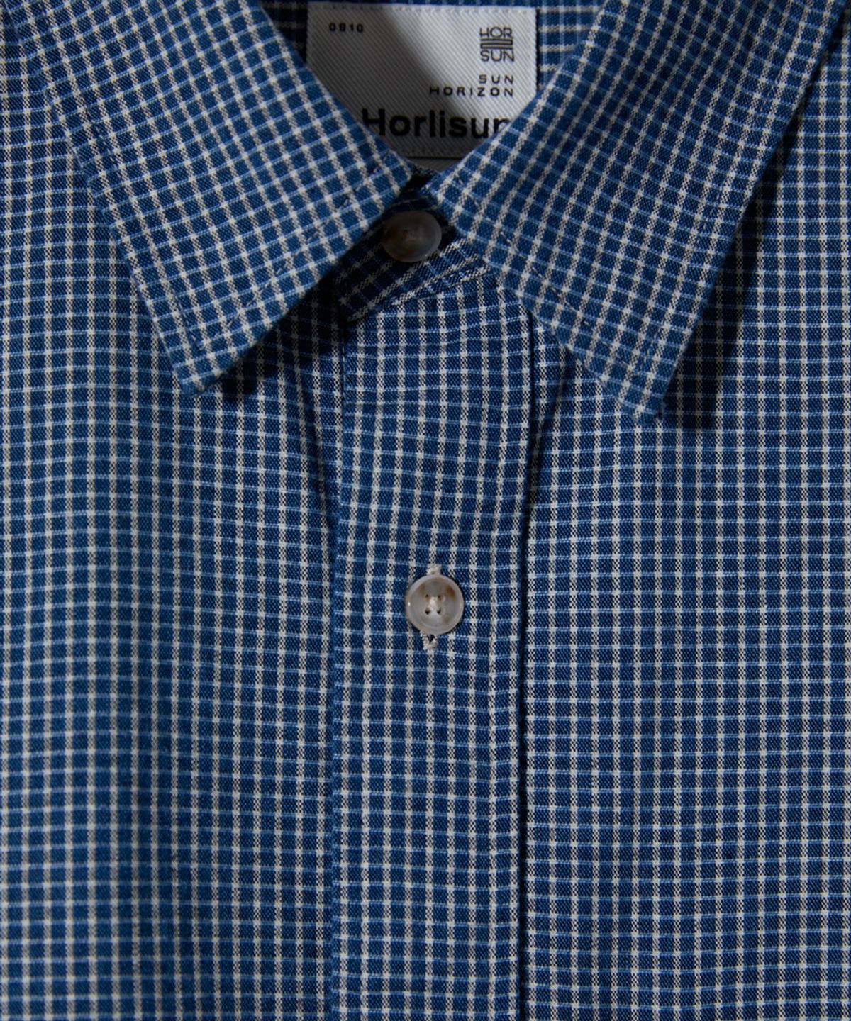 홀리선(HORLISUN) Ophir Denim Check Shirt Blue