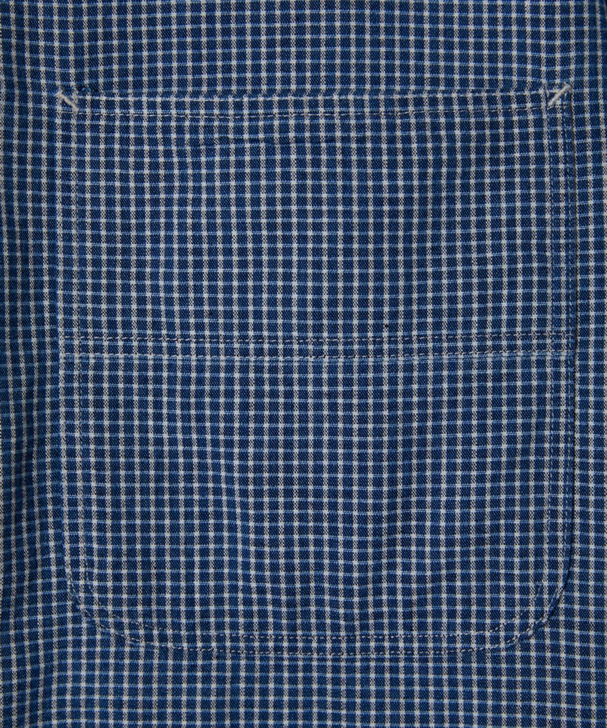 홀리선(HORLISUN) Ophir Denim Check Shirt Blue