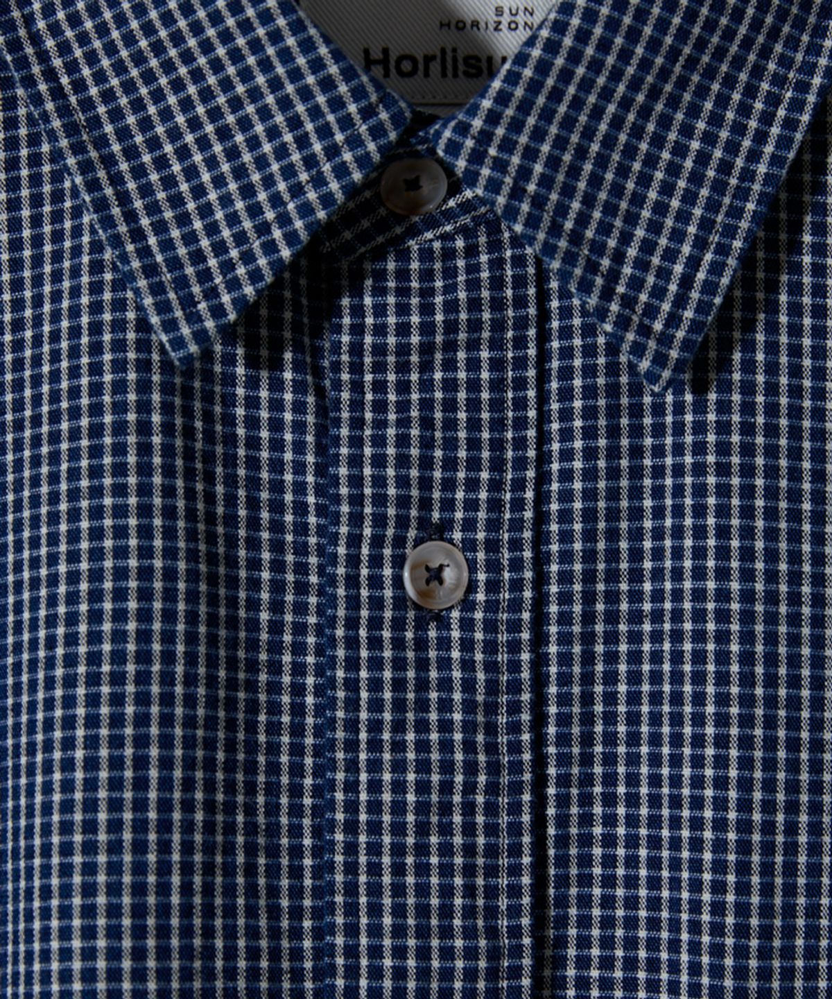 홀리선(HORLISUN) Ophir Denim Check Shirt Navy