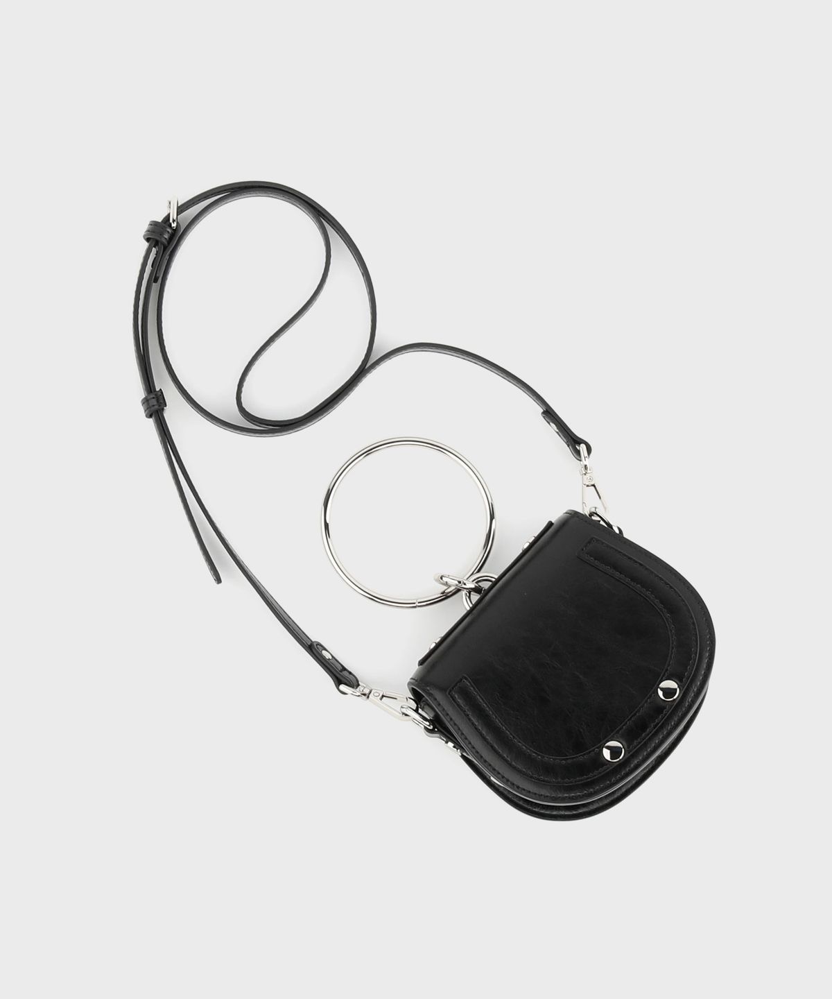 몽삭(MONSAC) 릴다 소가죽 미니 크로스백 블랙 AL18-2810-BK