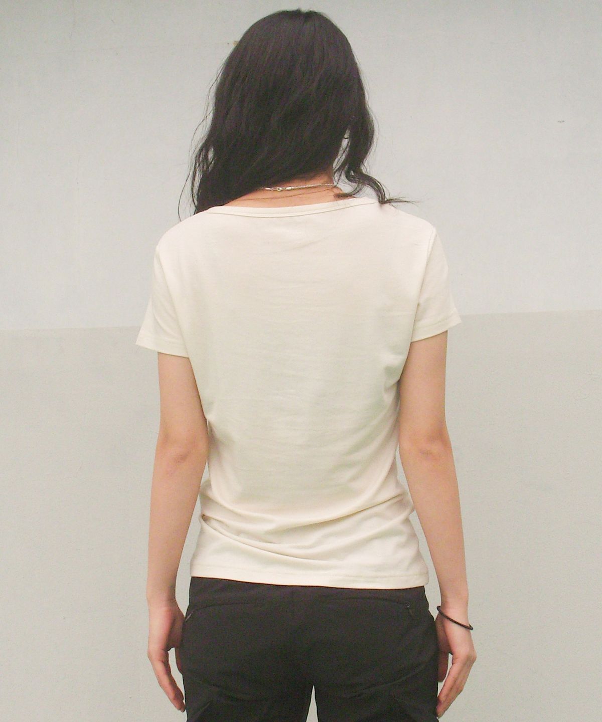 크루치(KRUCHI) RUDE Half Sleeve T-shirt (CREAM) WOMENS