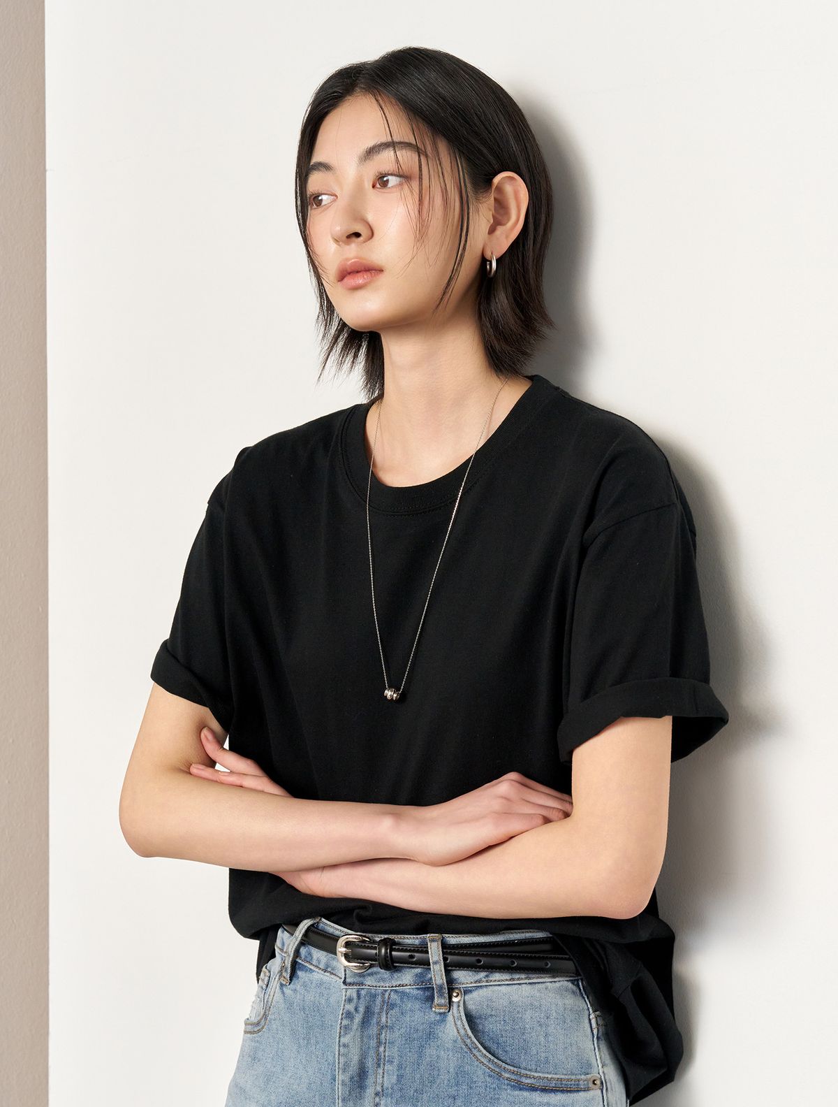 제너럴아이디어(GENERALIDEA) UNISEX 데일리 코튼 반팔티 [BLACK] / SBE2U01007