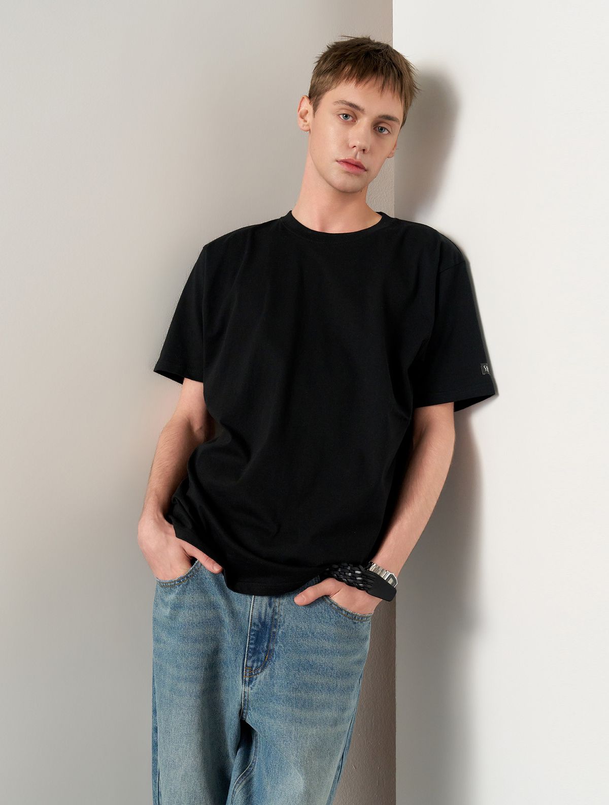 제너럴아이디어(GENERALIDEA) UNISEX 데일리 코튼 반팔티 [BLACK] / SBE2U01007