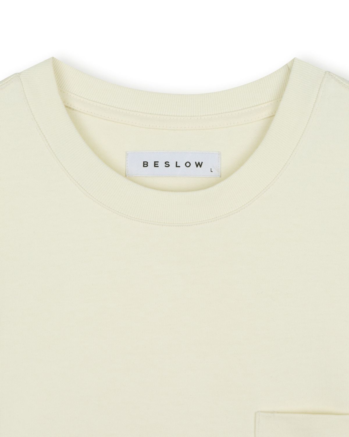 비슬로우(BESLOW) SLIM FIT T-SHIRT IVORY