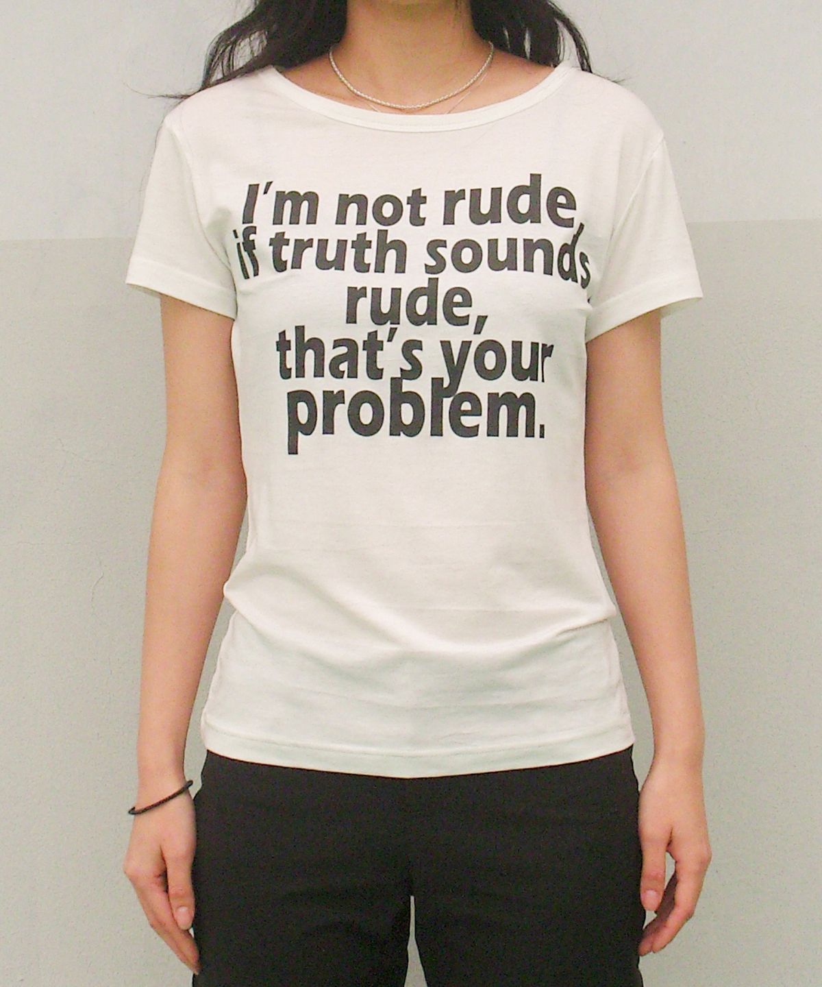 크루치(KRUCHI) RUDE Half Sleeve T-shirt (WHITE) WOMENS