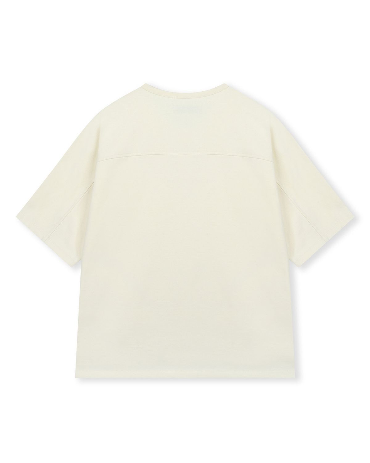 비슬로우(BESLOW) LOOSE FIT HENLEY NECK T-SHIRT IVORY