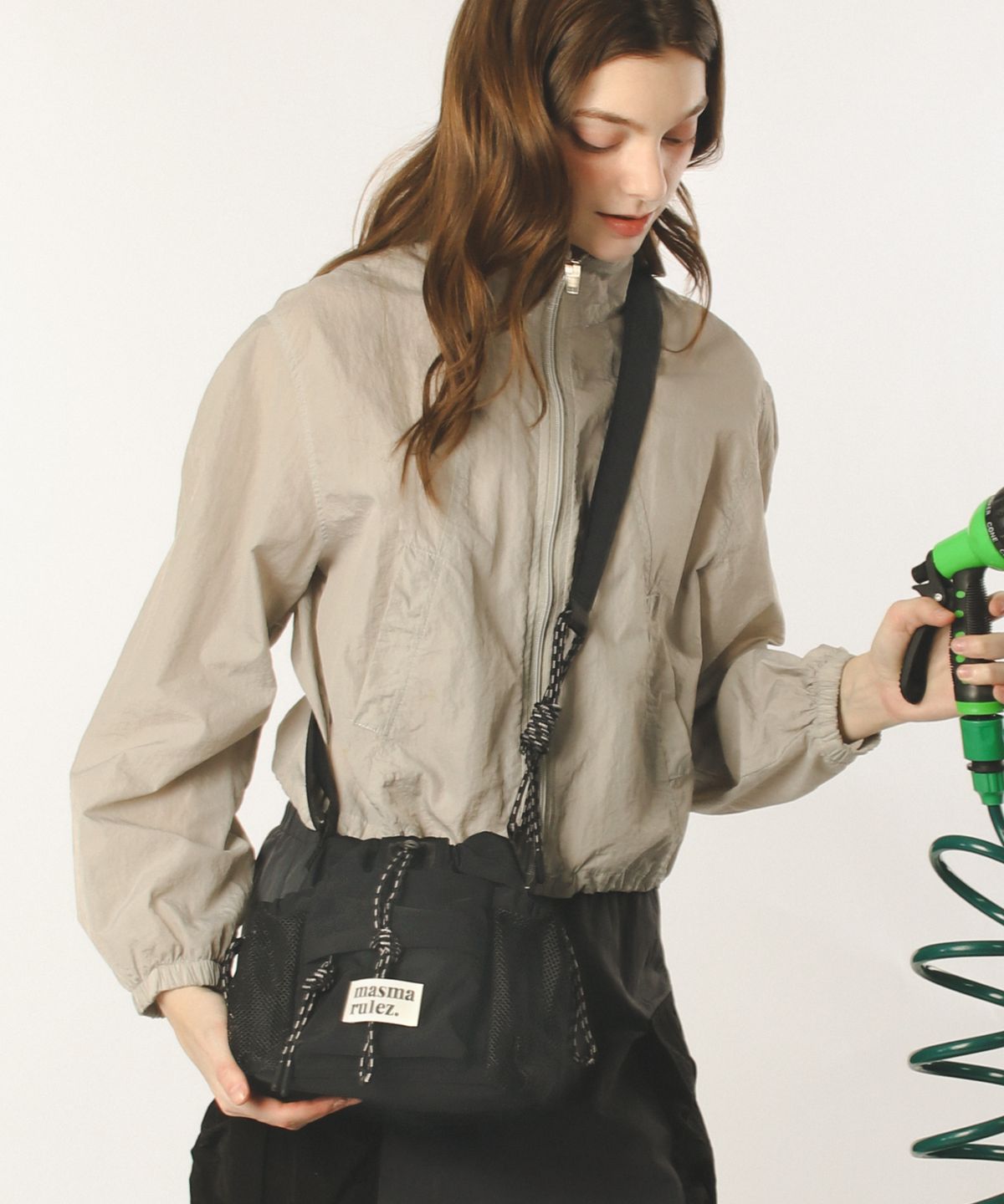 마스마룰즈(MASMARULEZ) Nylon rope mini cross bag_Black