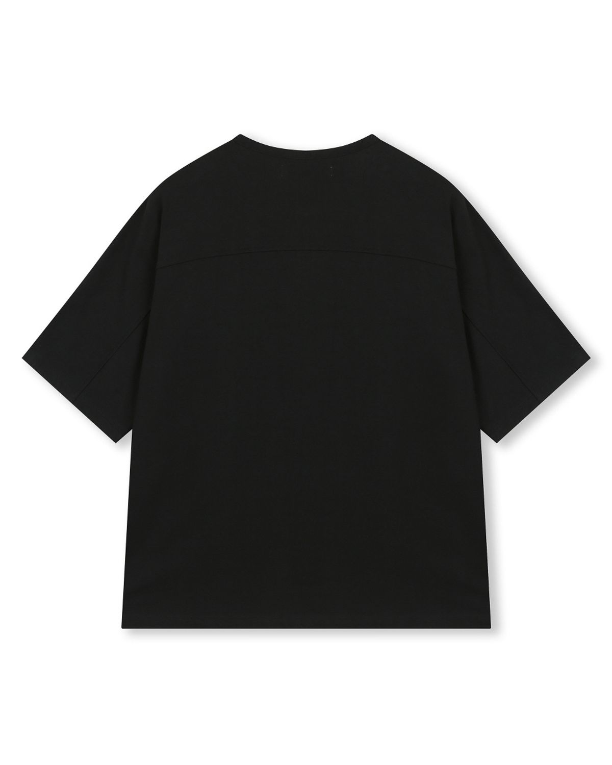 비슬로우(BESLOW) LOOSE FIT HENLEY NECK T-SHIRT BLACK