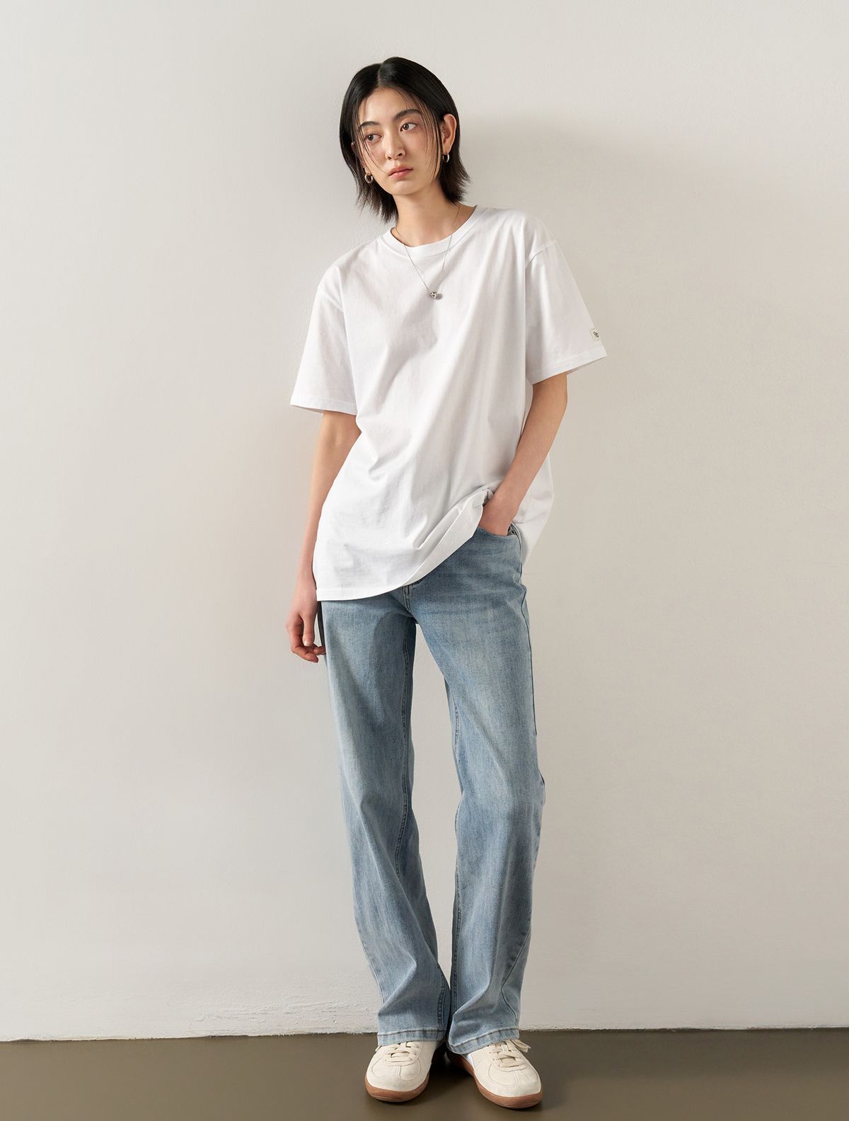 제너럴아이디어(GENERALIDEA) UNISEX 데일리 코튼 반팔티 [WHITE] / SBE2U01007