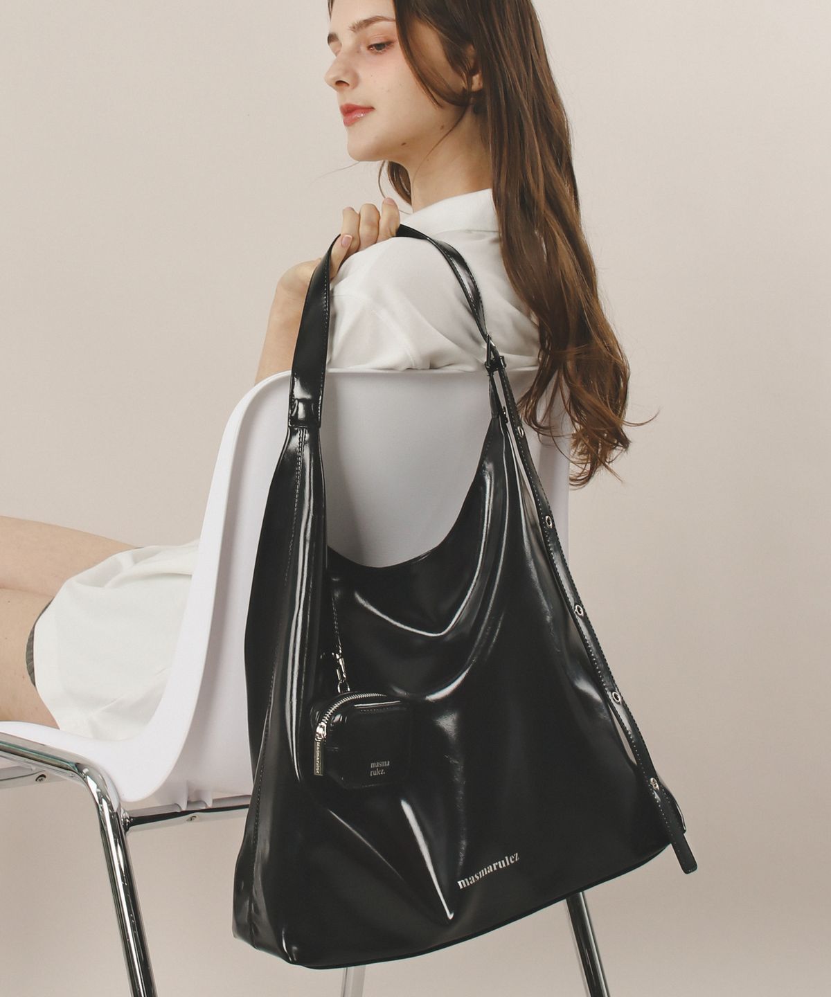 마스마룰즈(MASMARULEZ) [파우치세트] Bella Leather Shoulder Bag_Black