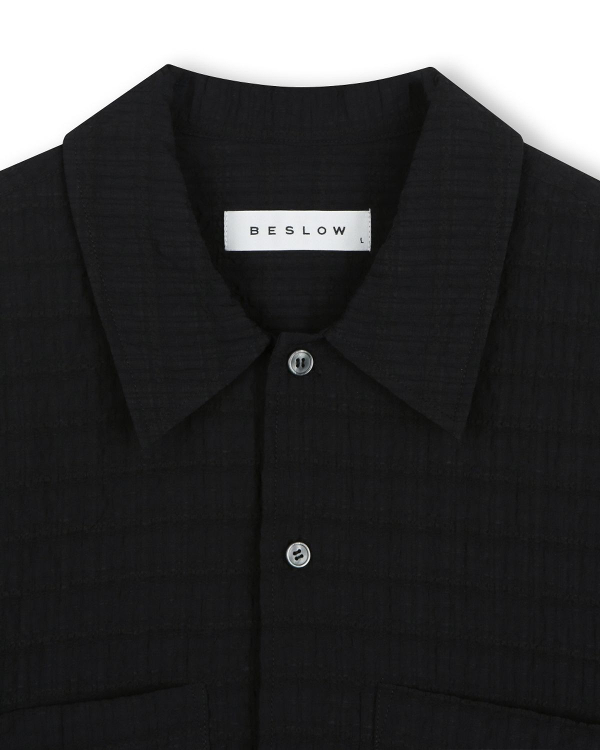 비슬로우(BESLOW) RELAXED CHECK HALF SHIRT BLACK