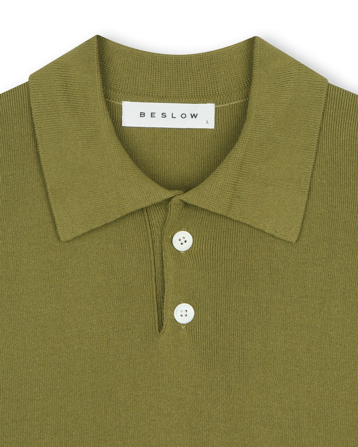 비슬로우(BESLOW) FINE KNIT POLO SHIRTS YELLOW GREEN