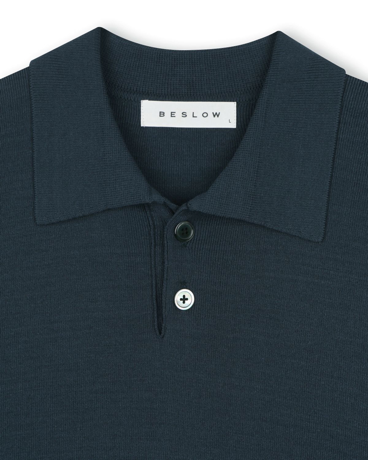 비슬로우(BESLOW) FINE KNIT POLO SHIRTS DARK TEAL