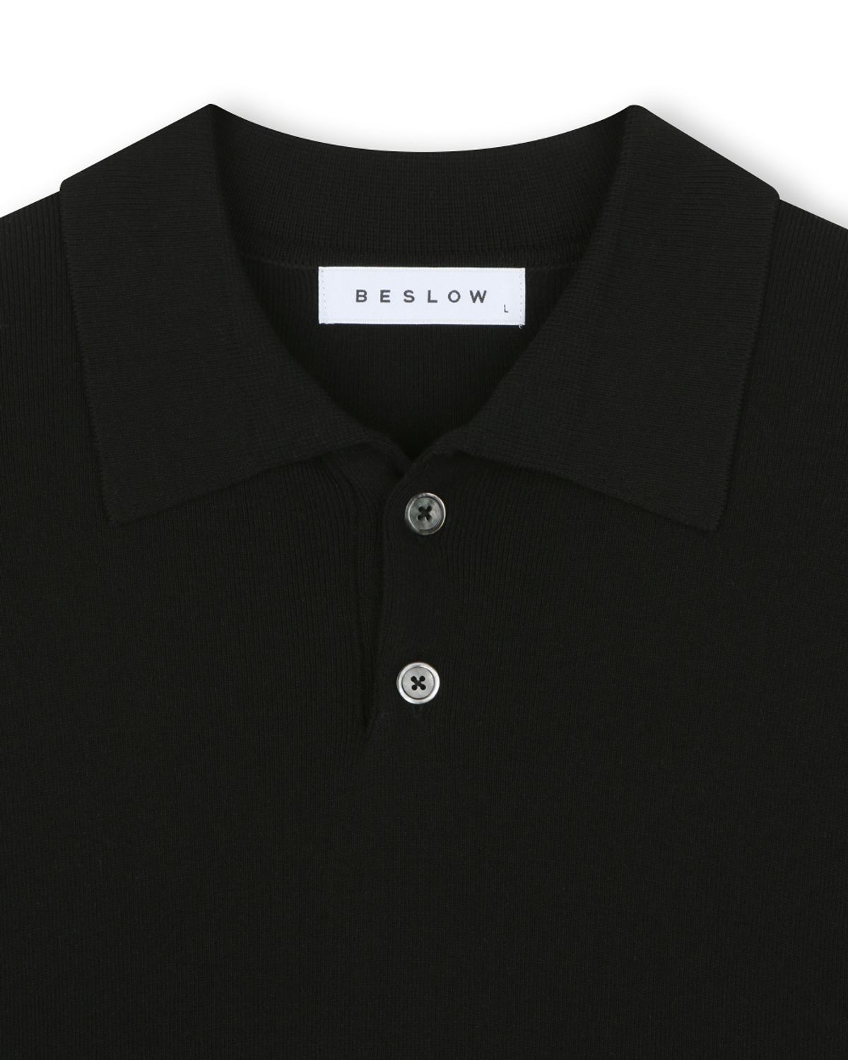 비슬로우(BESLOW) FINE KNIT POLO SHIRTS BLACK