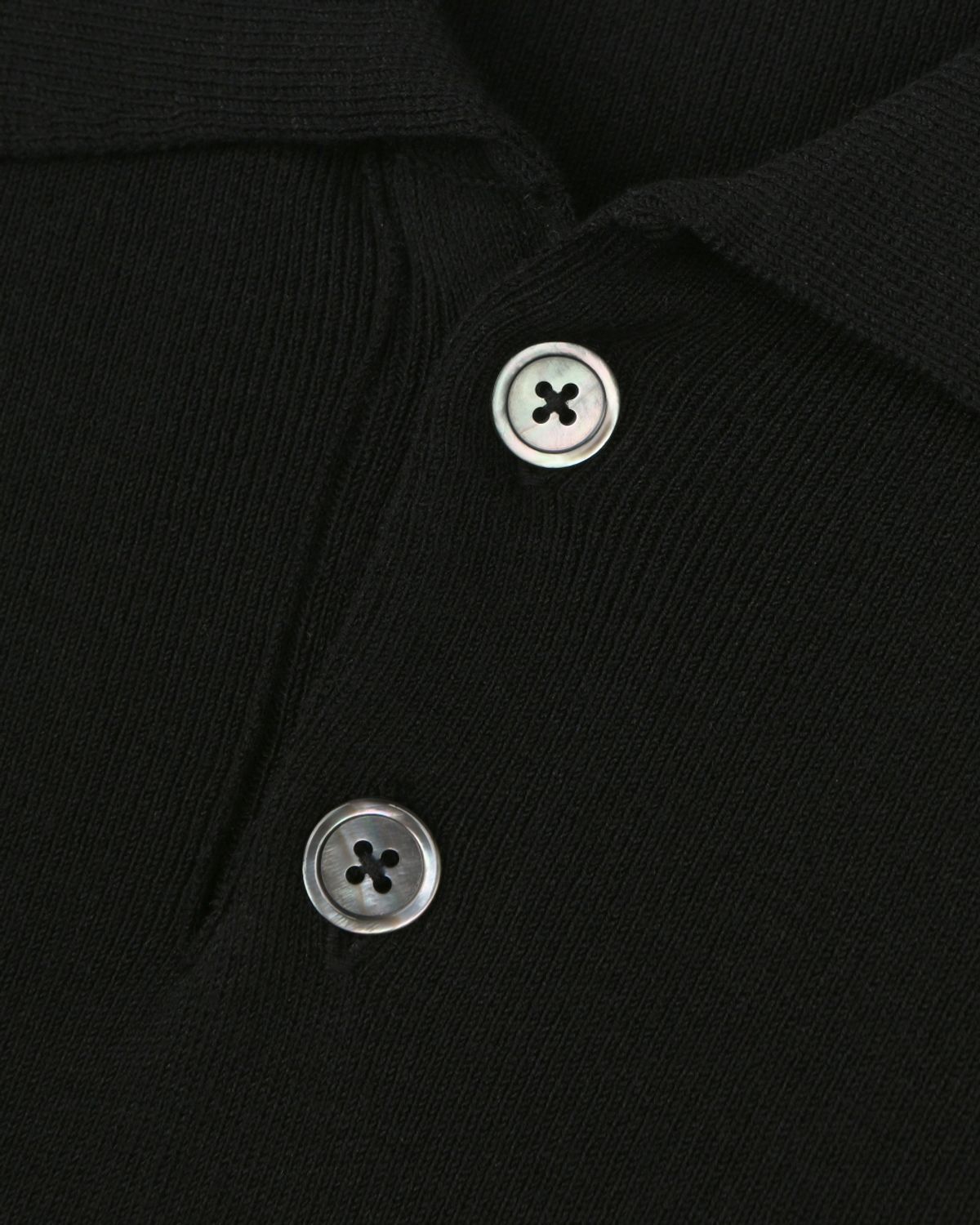 비슬로우(BESLOW) FINE KNIT POLO SHIRTS BLACK