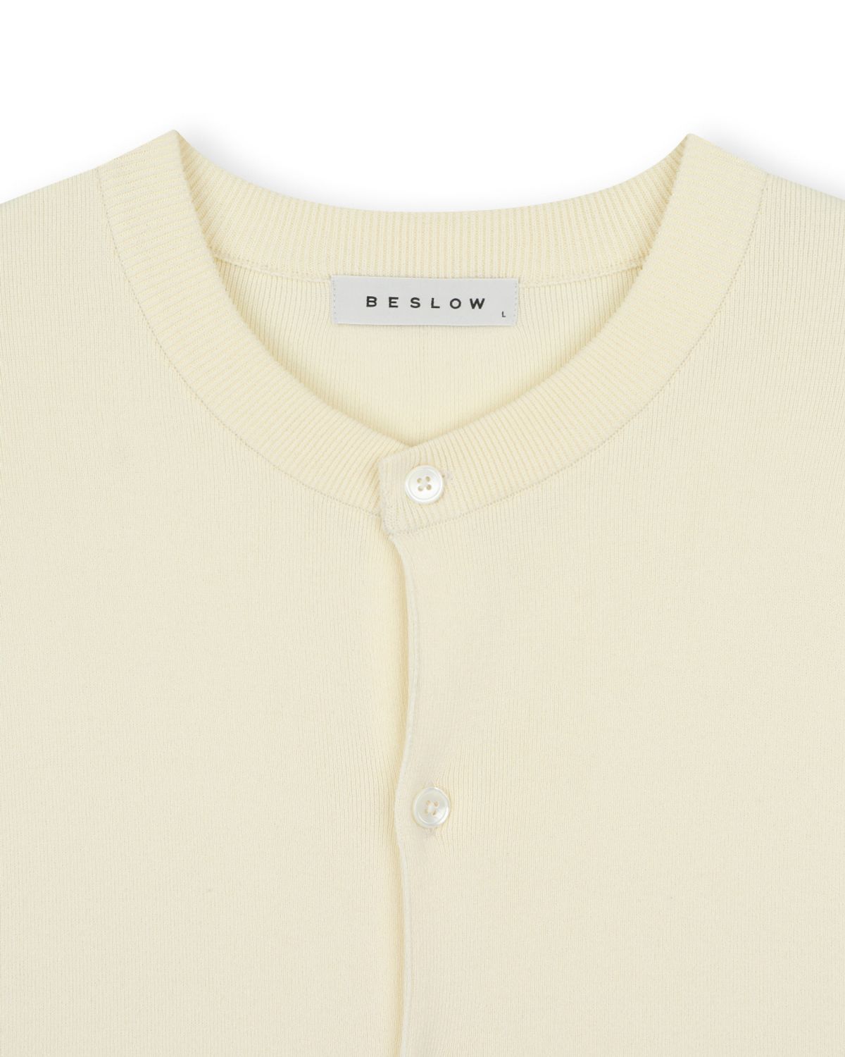 비슬로우(BESLOW) FINE KNIT HALF SLEEVE CARDIGAN IVORY