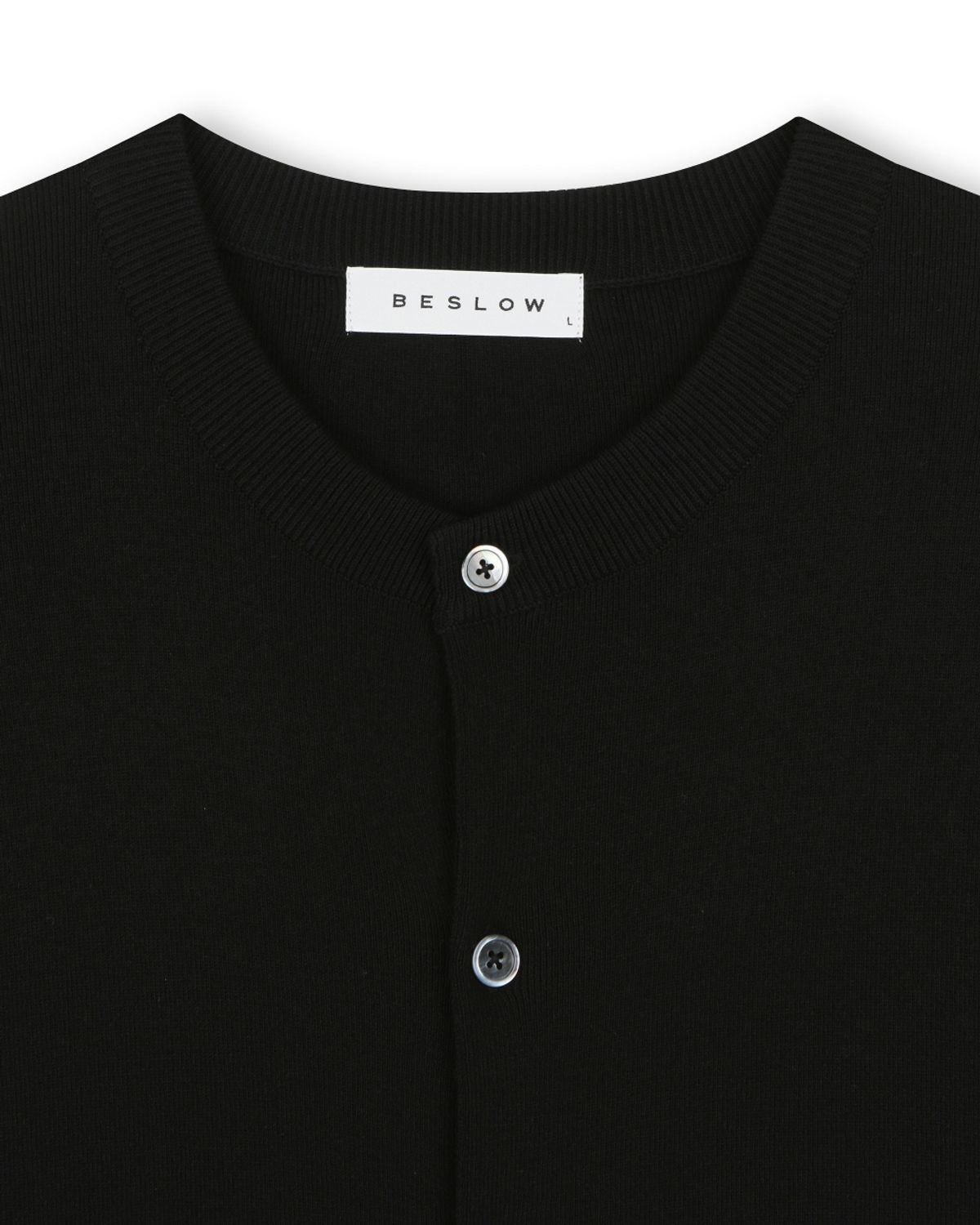 비슬로우(BESLOW) FINE KNIT HALF SLEEVE CARDIGAN BLACK