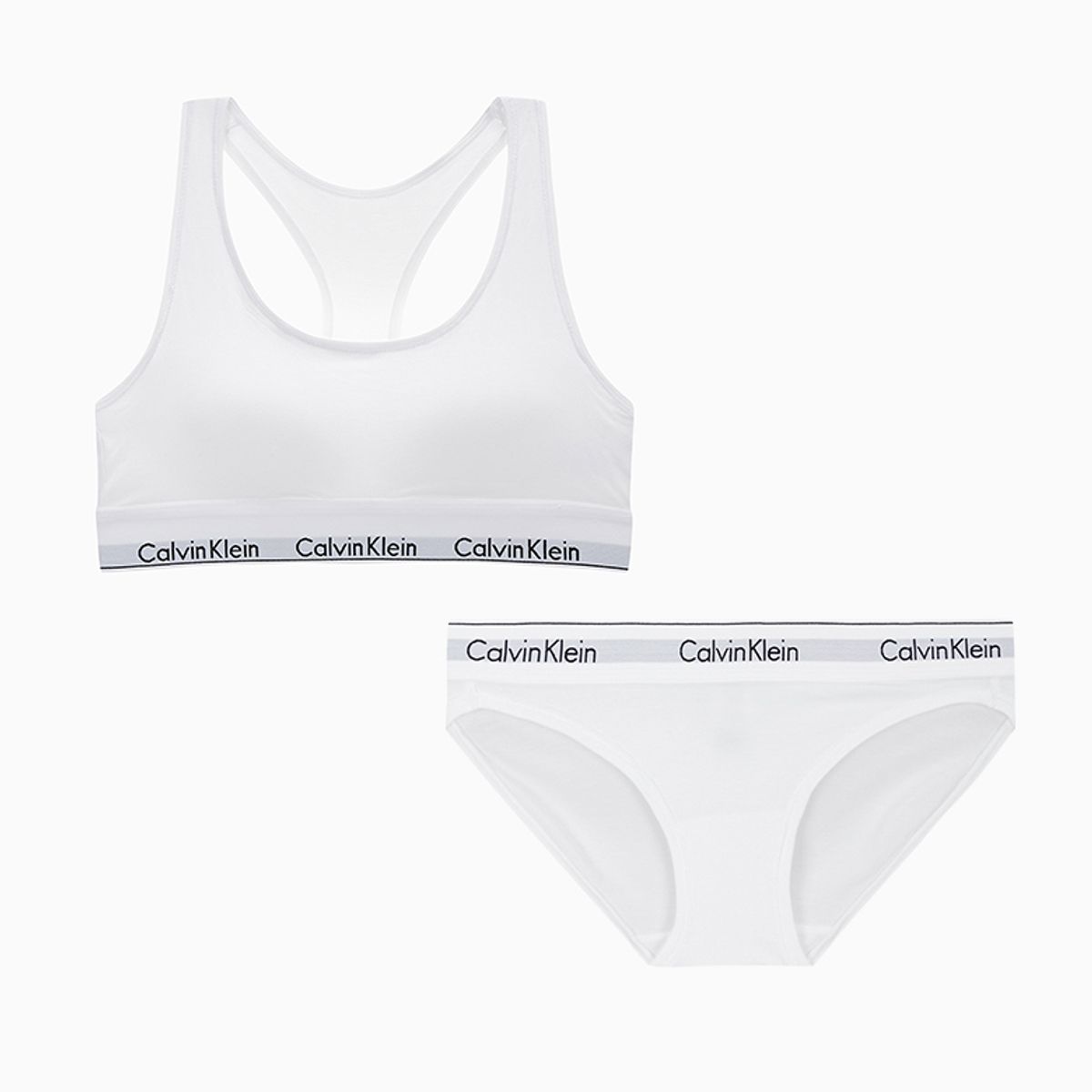 캘빈클라인 언더웨어(CALVIN KLEIN UNDERWEAR) 여성 아이콘 코튼 모달 AF 레이서백 브라렛 세트 (3 Color)