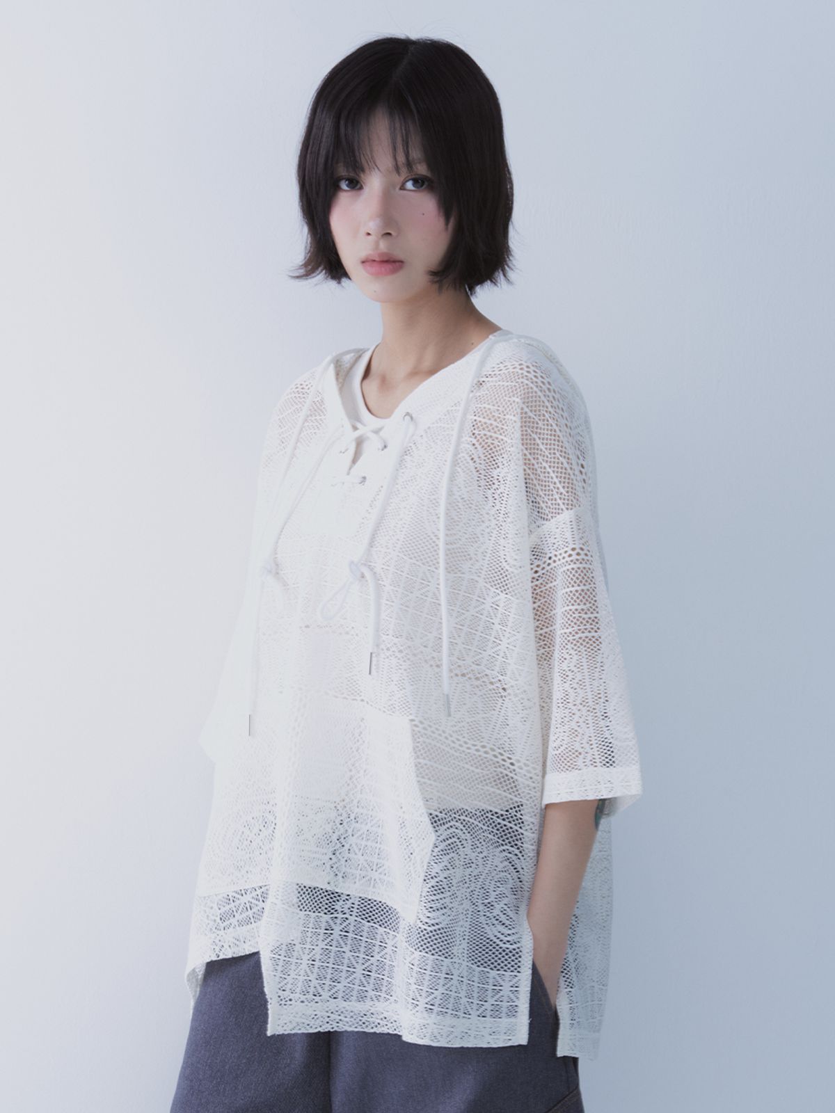 쎄쎄쎄(SETSETSET) BOHEMIAN LACE HOODIE WHITE