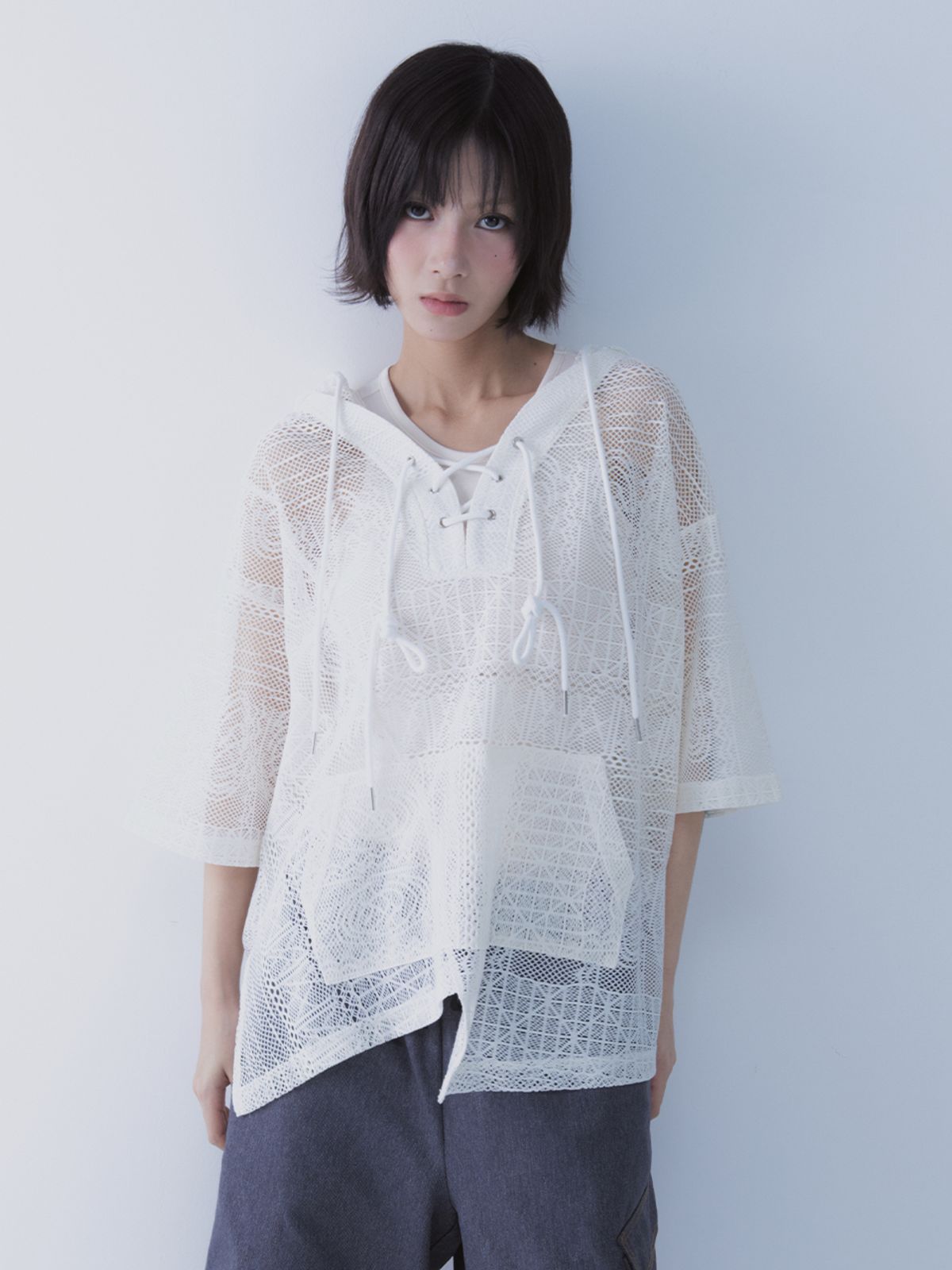 쎄쎄쎄(SETSETSET) BOHEMIAN LACE HOODIE WHITE