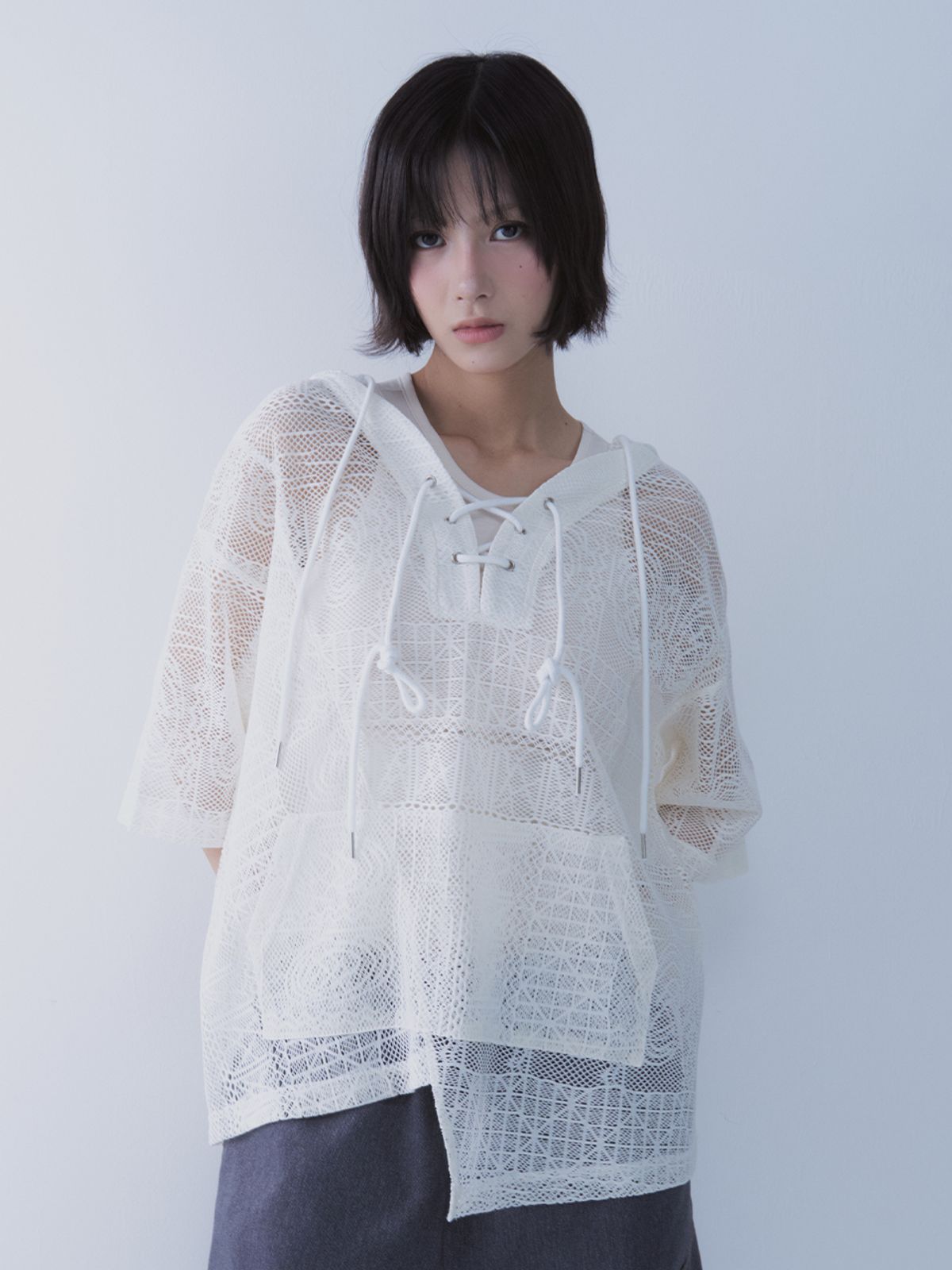 쎄쎄쎄(SETSETSET) BOHEMIAN LACE HOODIE WHITE