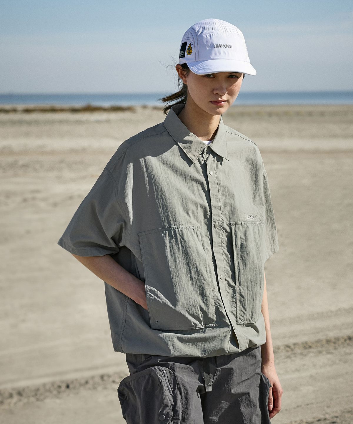 플루크(FLUKE) aqe 빅포켓 나일론 하프 셔켓  그레이 FSS101