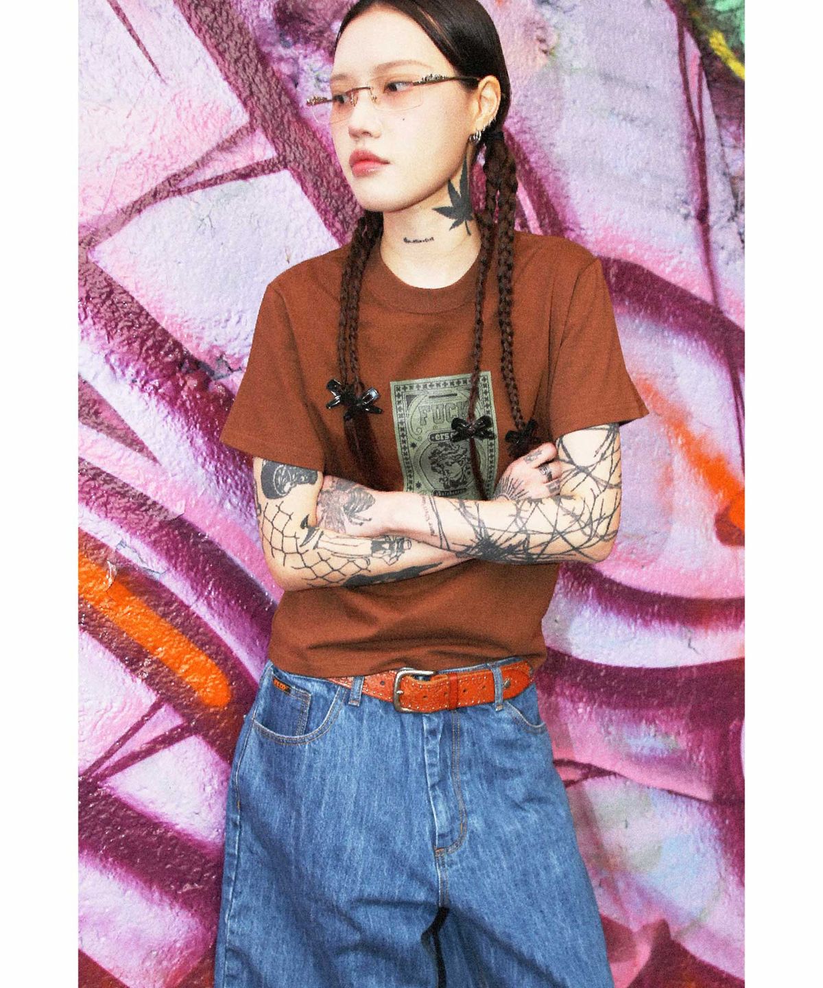 이알에스코(ERSCO) F@#K 티셔츠_브라운