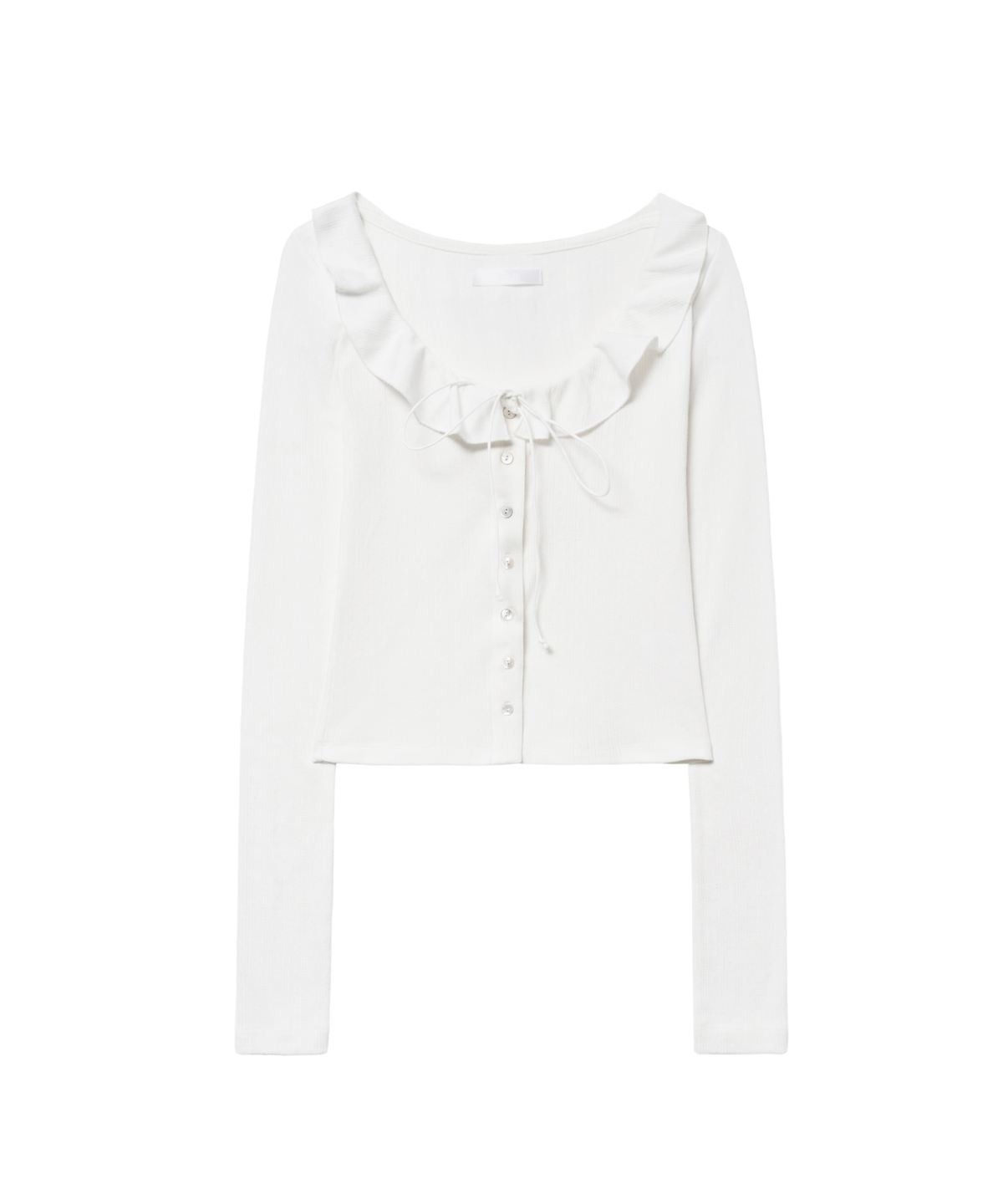서울리(SEOULI) DEWY POINTELLE FRILL TOP [WHITE]